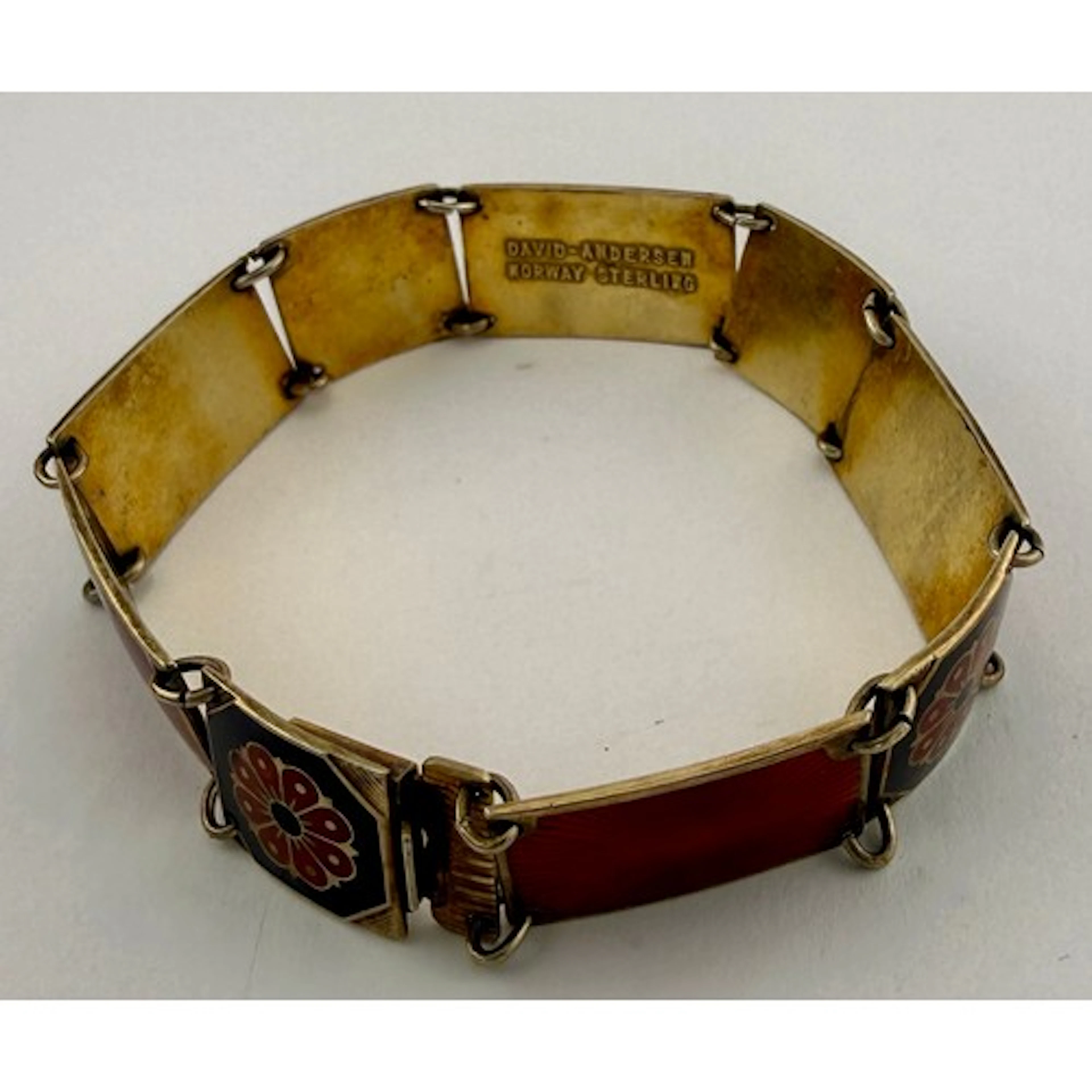 David Anderson sterling silver and enamel bracelet.