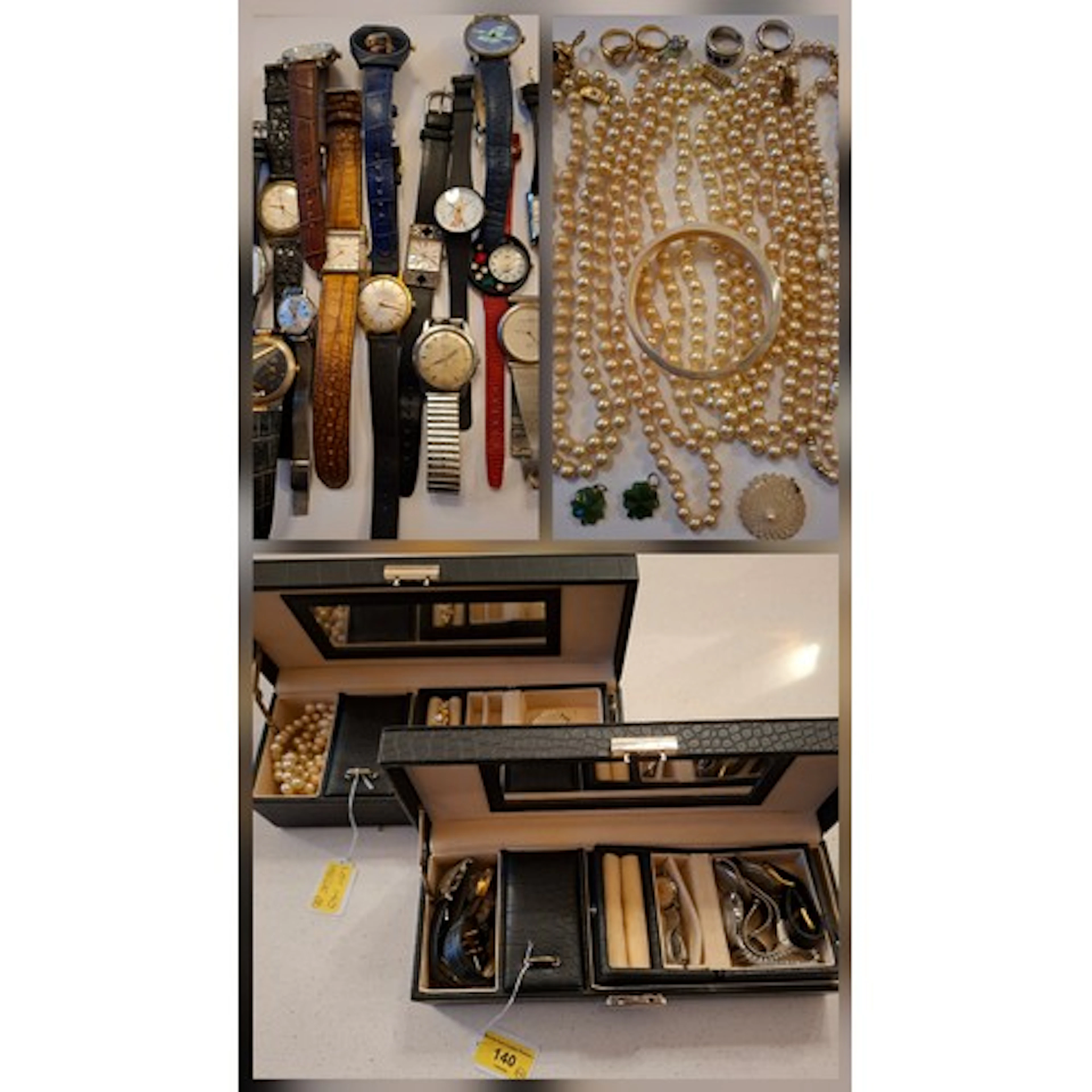 A quantity of mixed watches and costume jewellery to include...