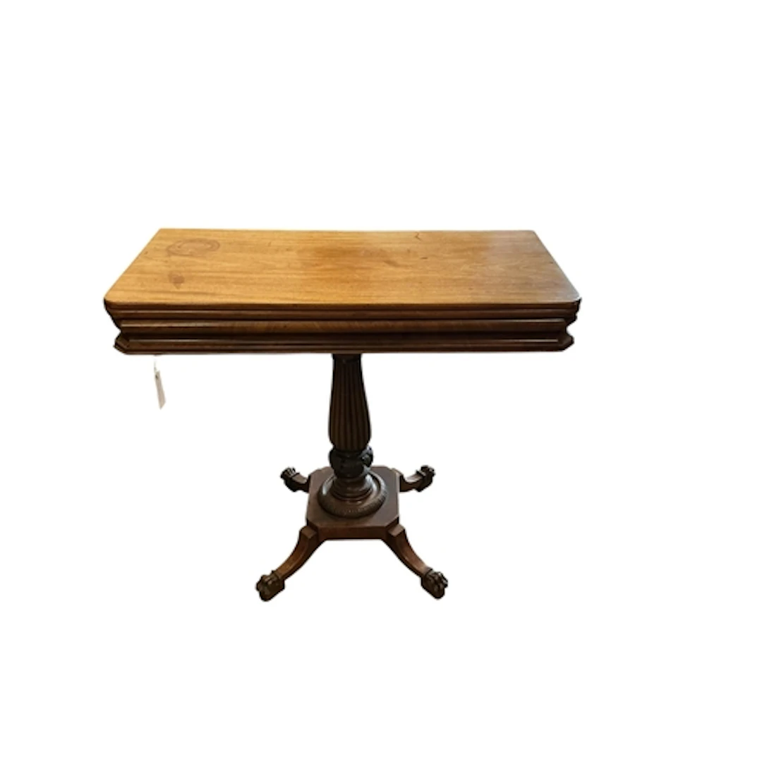 A 19th century continental mahogany folding card table, widt...