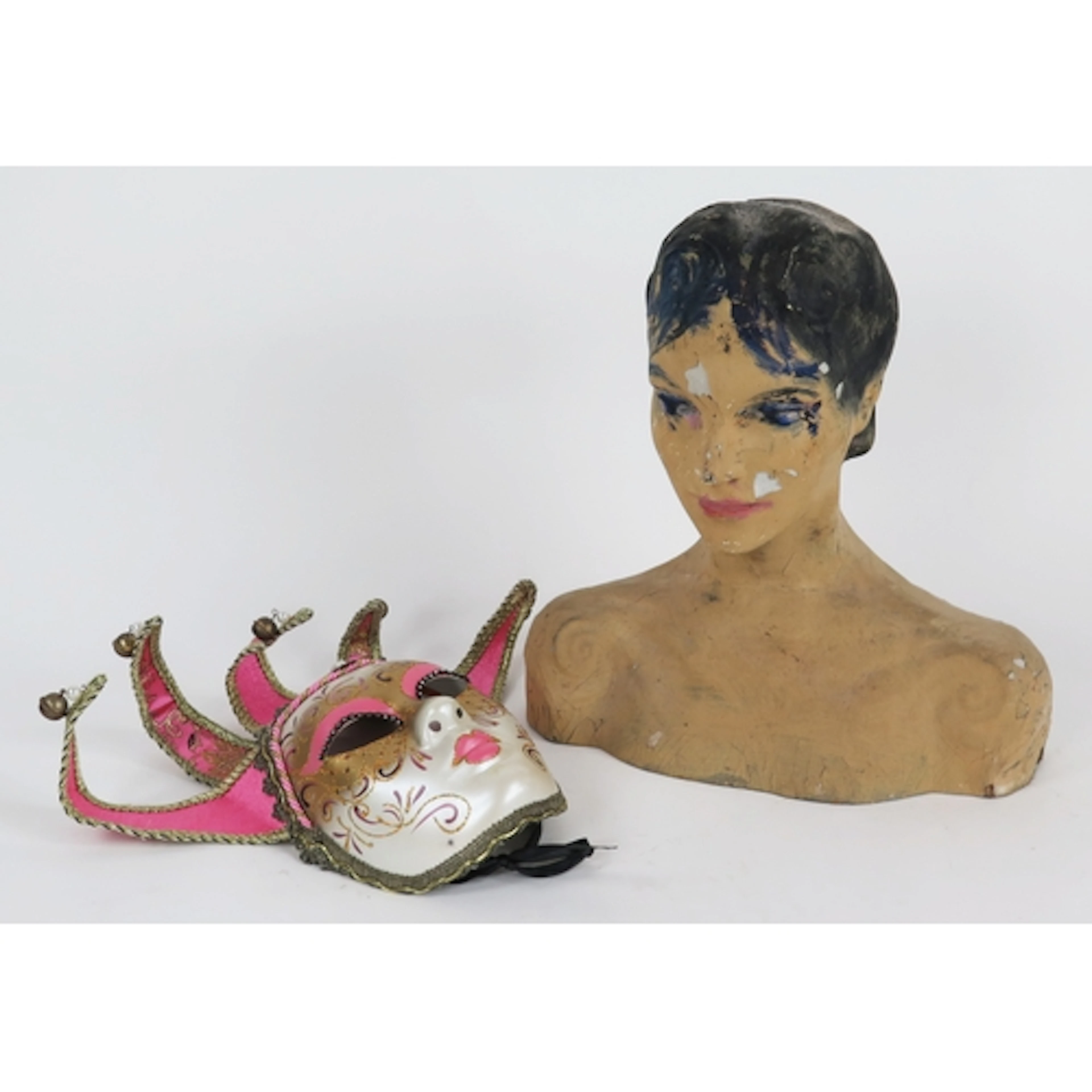 Mid Century advertising papier mache/plaster female retail b...