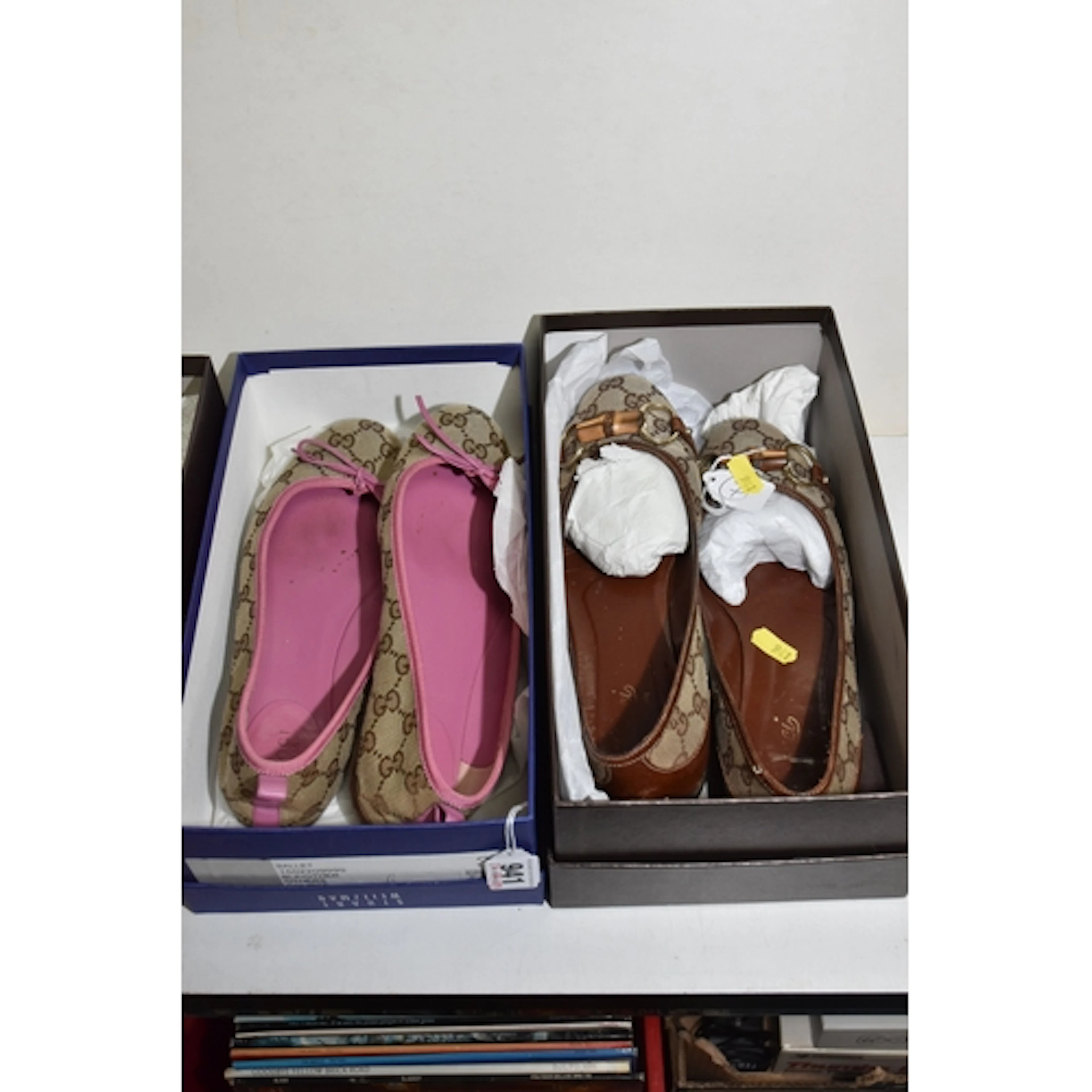 TWO PAIRS OF VINTAGE GUCCI LADIES SHOES, to include Gucci ba...
