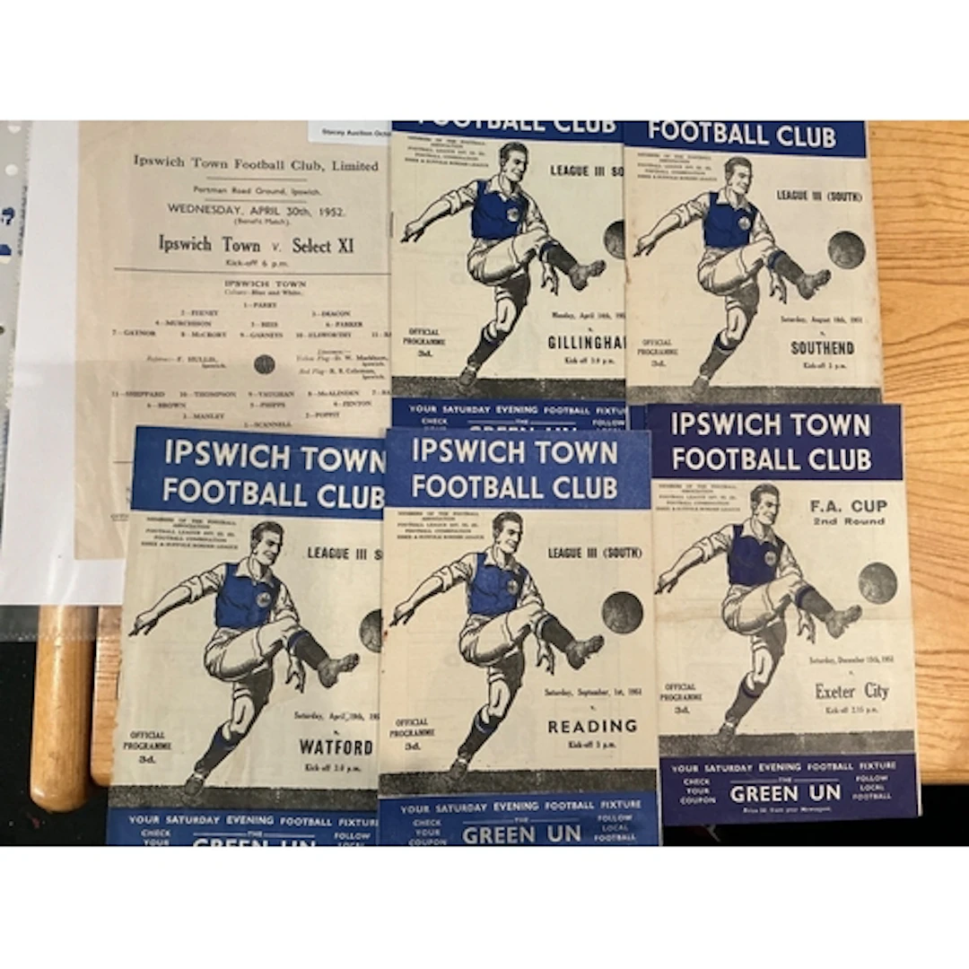 Ipswich Town 51/52 Home Football Programmes: 12 very good co...
