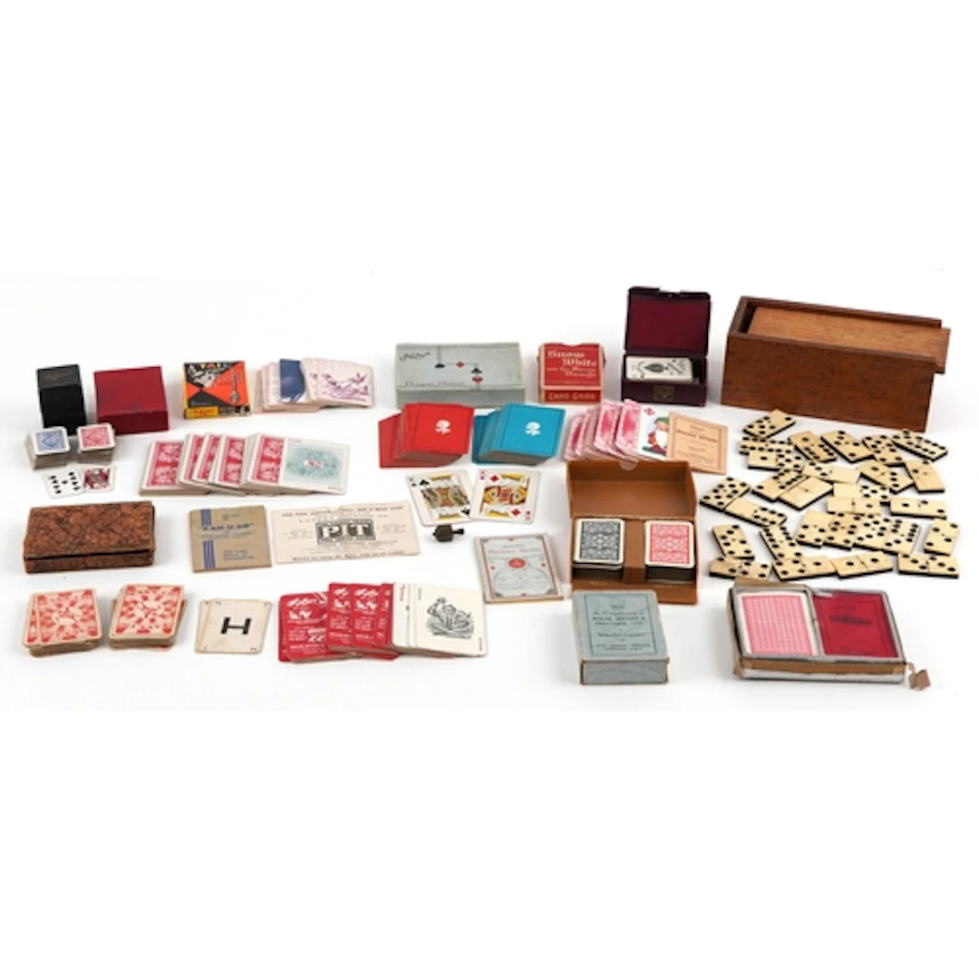 Collection of vintage playing cards including Patience, with...
