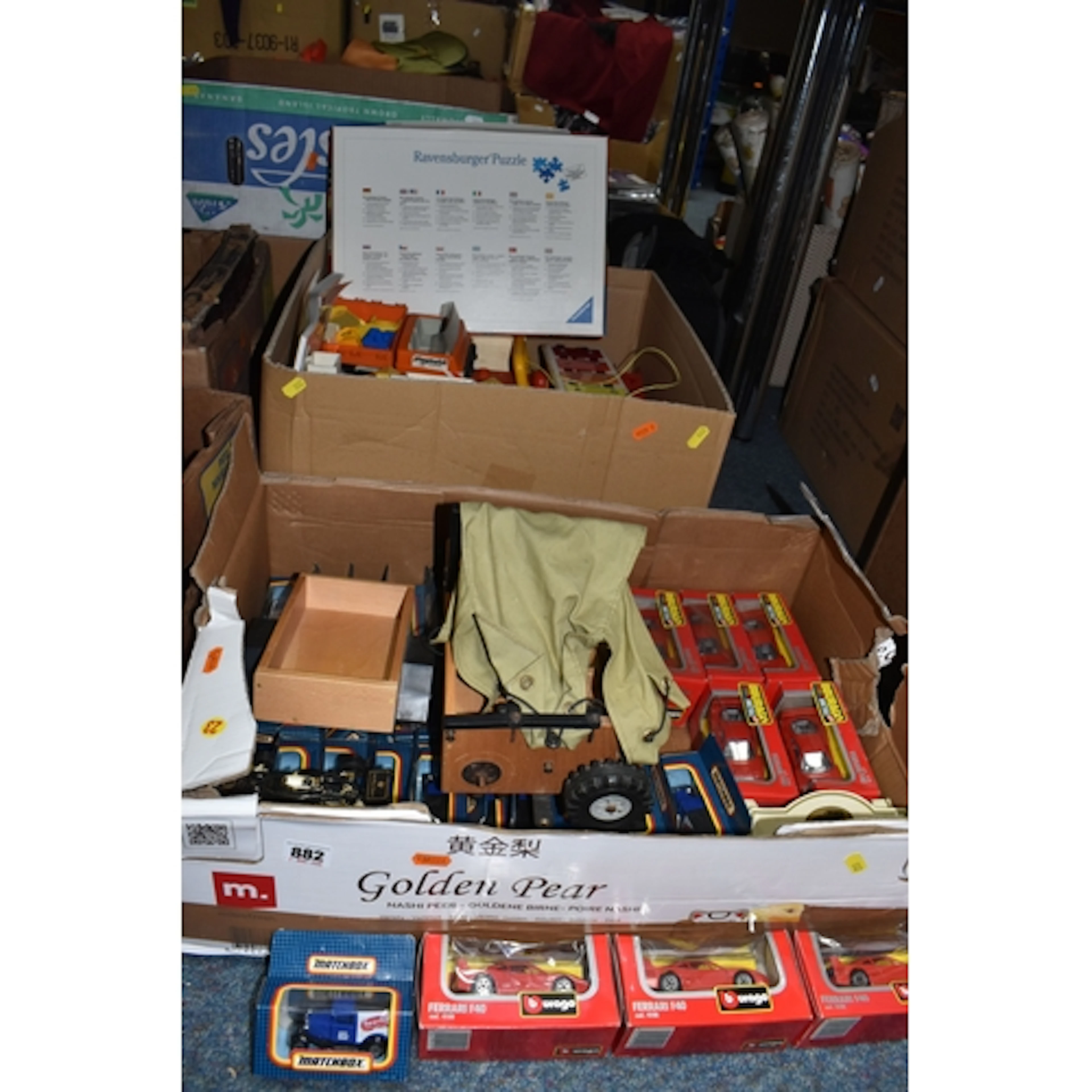 TWO BOXES OF TOYS to include a quantity of Burago die cast '...
