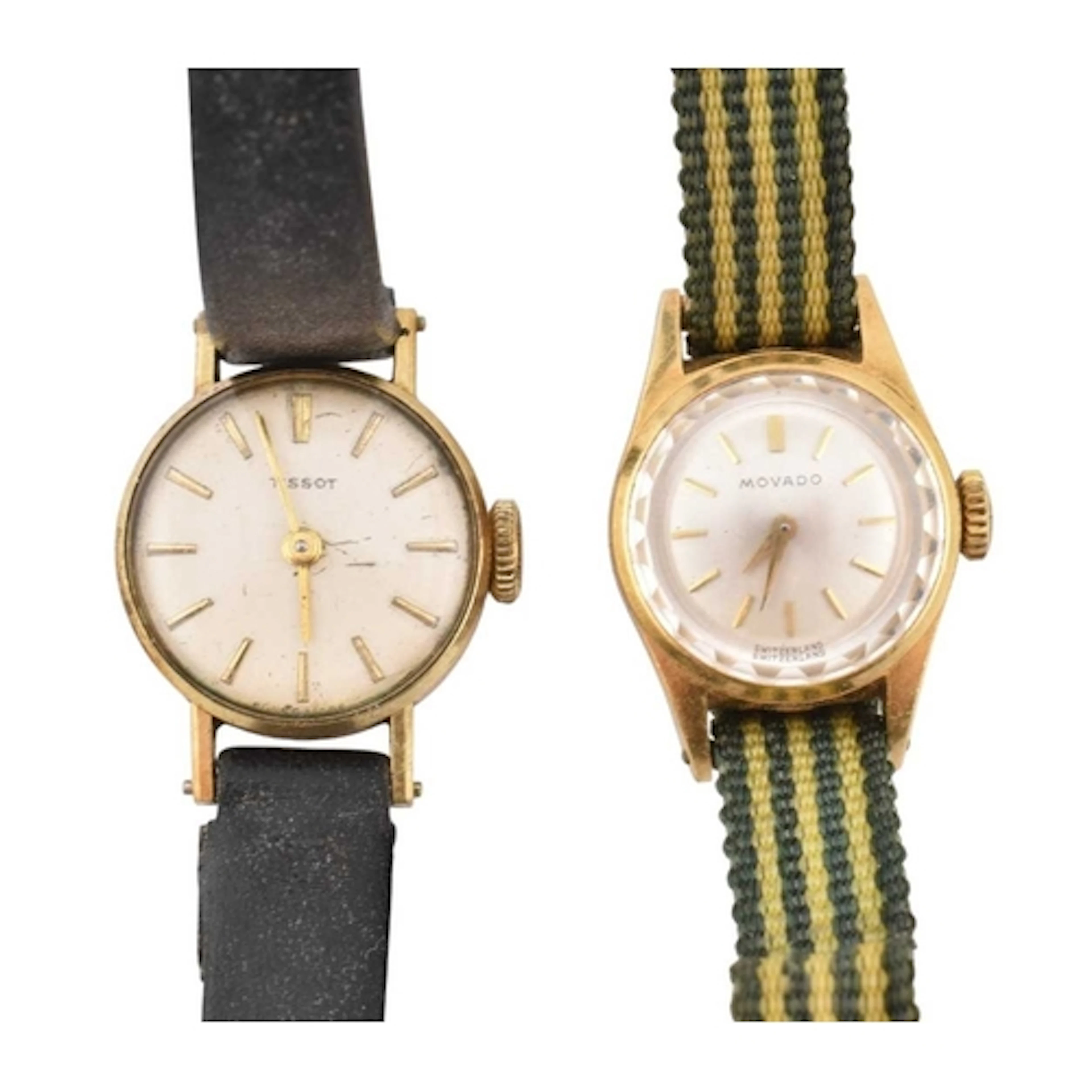 Two gold cased wristwatches. A 14ct gold-cased Tissot 17 jew...