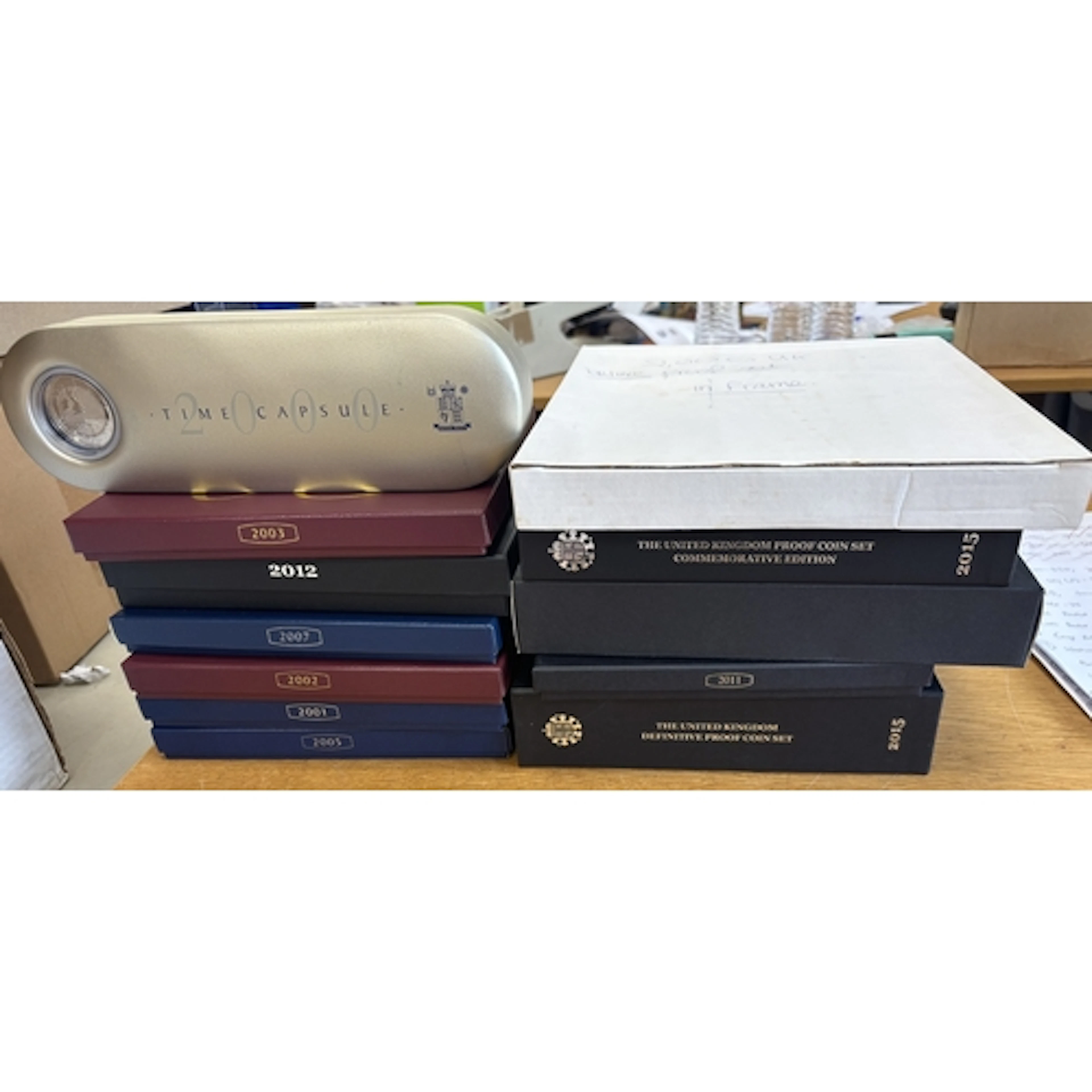 Collection of boxed proof sets FDC, including 2000, 2001, 20...