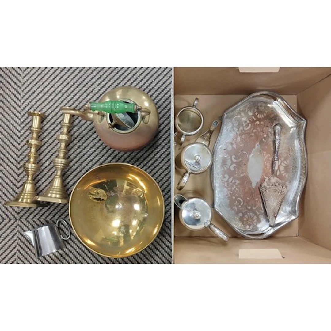 Collection Ep, brassware, copper kettle etc.