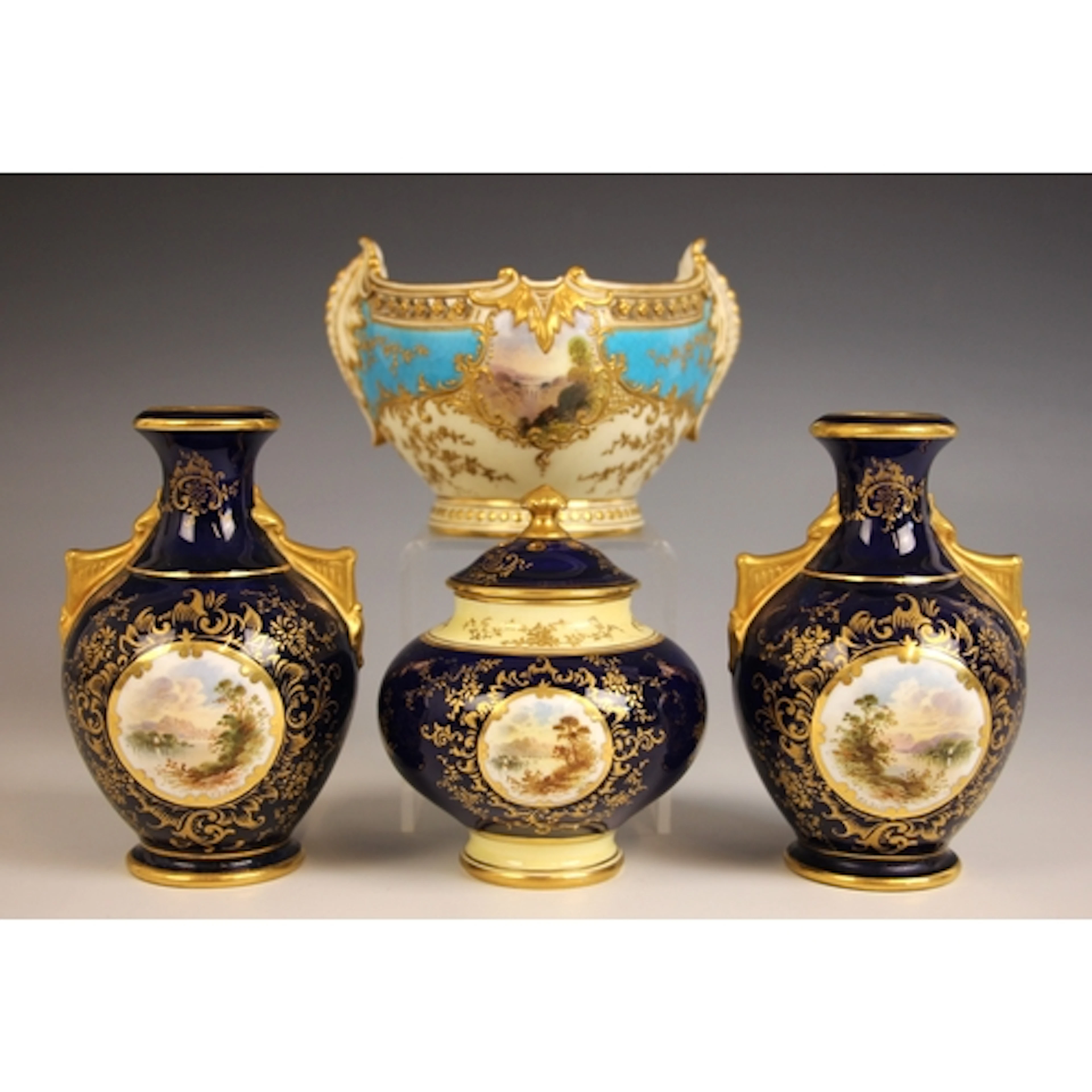 A Coalport 'Leighton' shape cachepot, late 19th or early 20t...