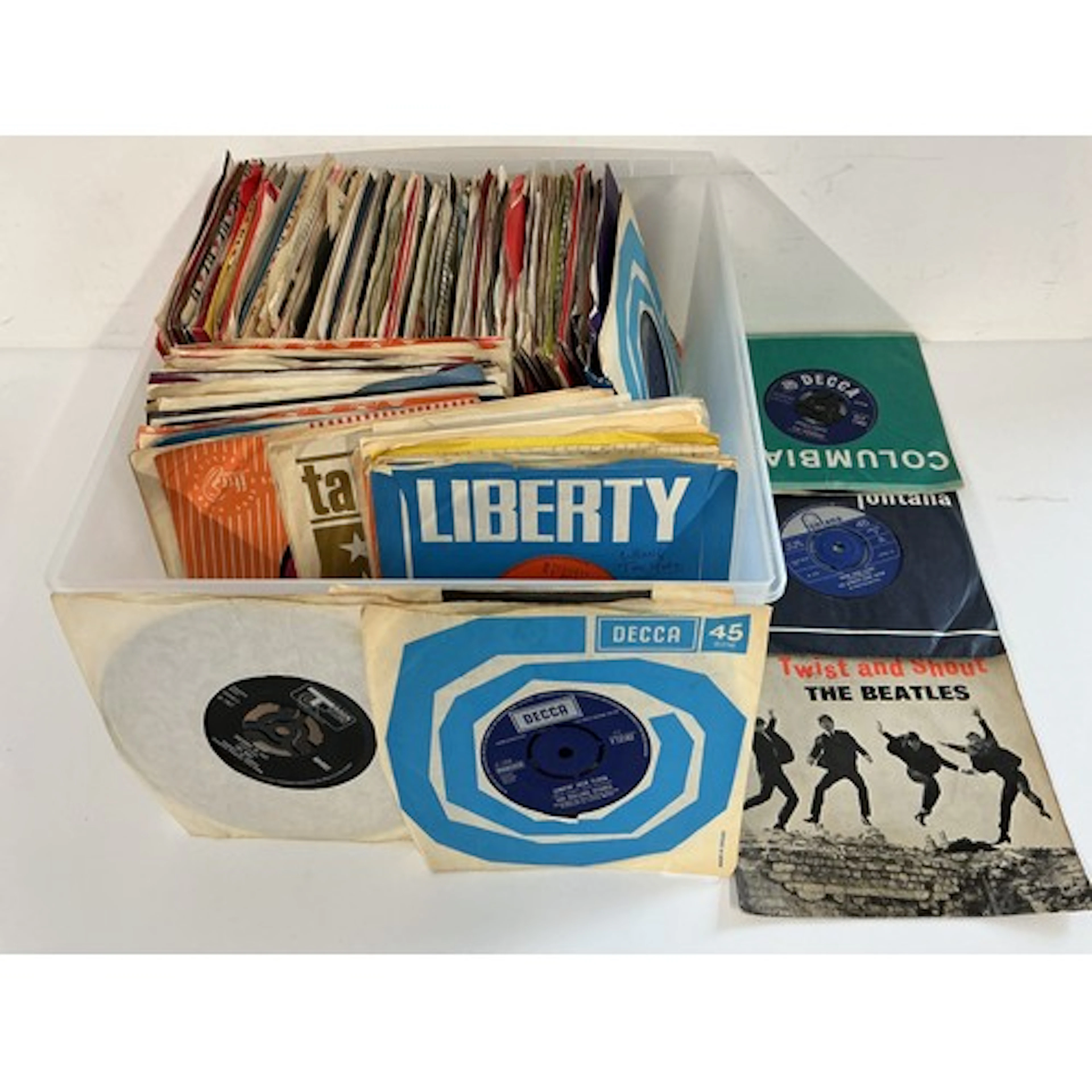 A collection of 7” singles, EPs and LPs by various artists i...
