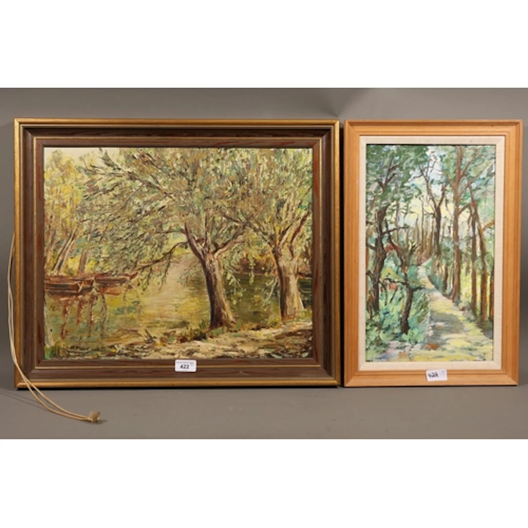 RUTH PRIOR, River Stour 1979, oil painting on board, signed ...