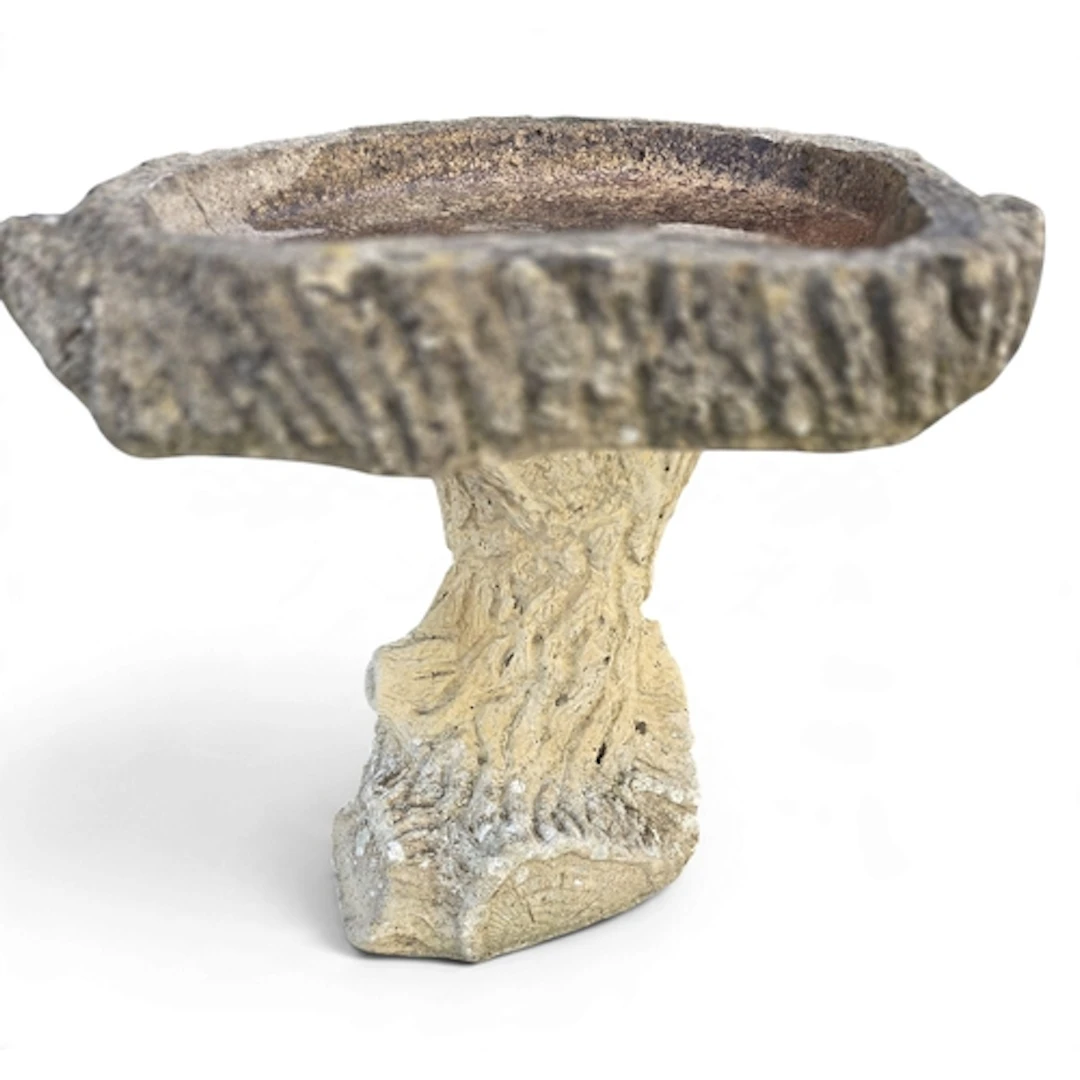 A Stone garden bird Bath. H 44 x D 45 cm approx.