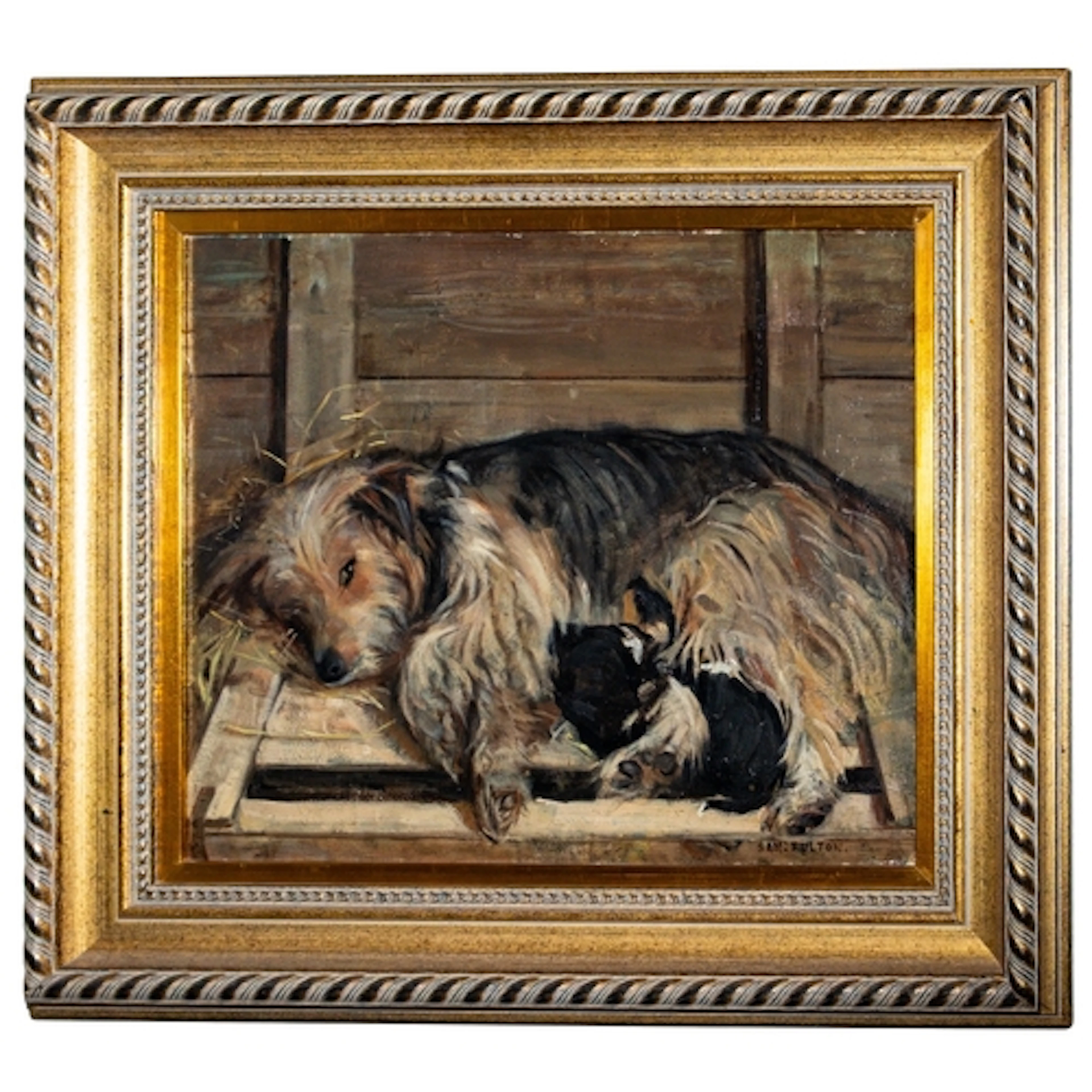 Samuel Fulton (Scottish, 1855-1941) - A reclining terrier -...