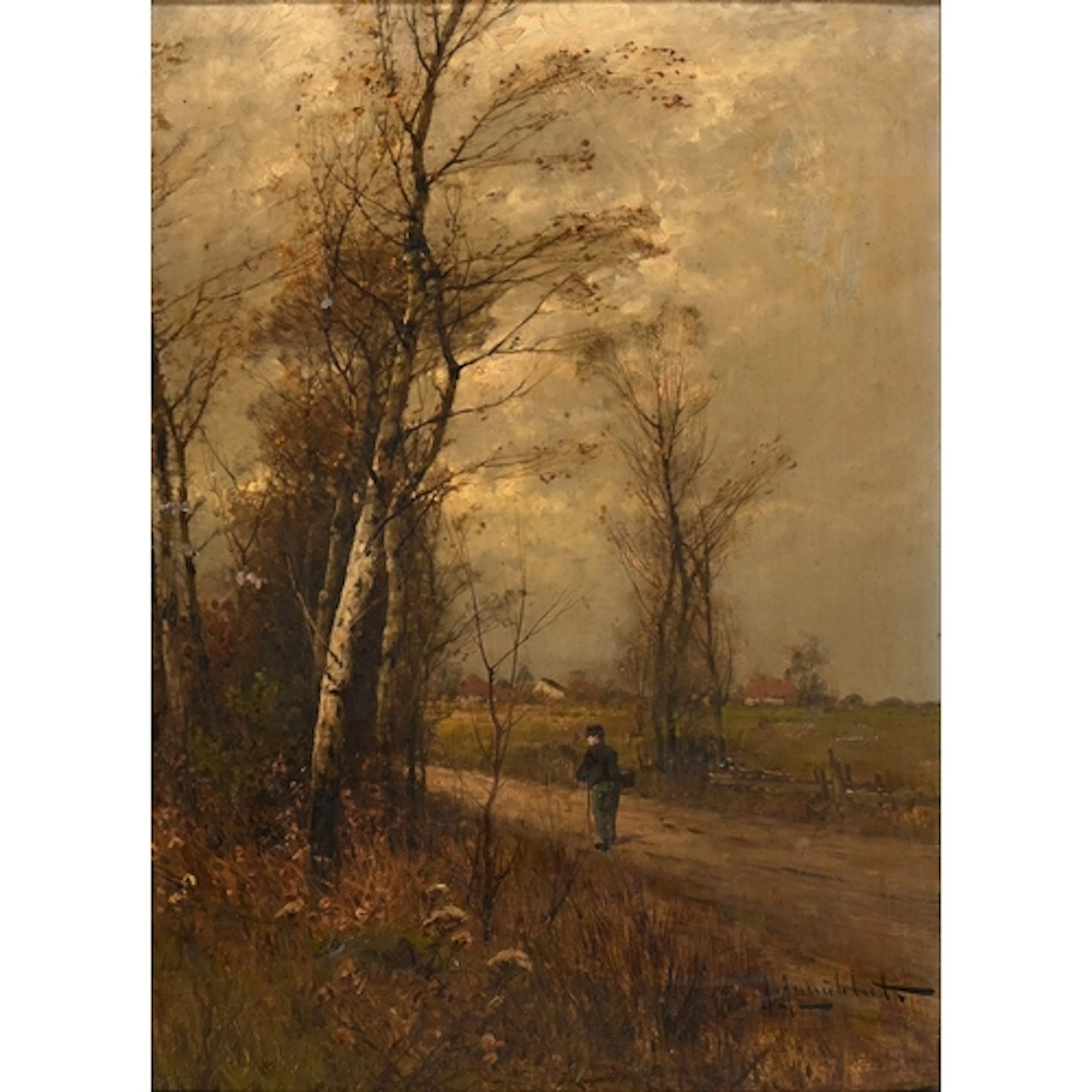 Andreas Achenbach (1815-1910) - In Holland, signed A. A, oil...
