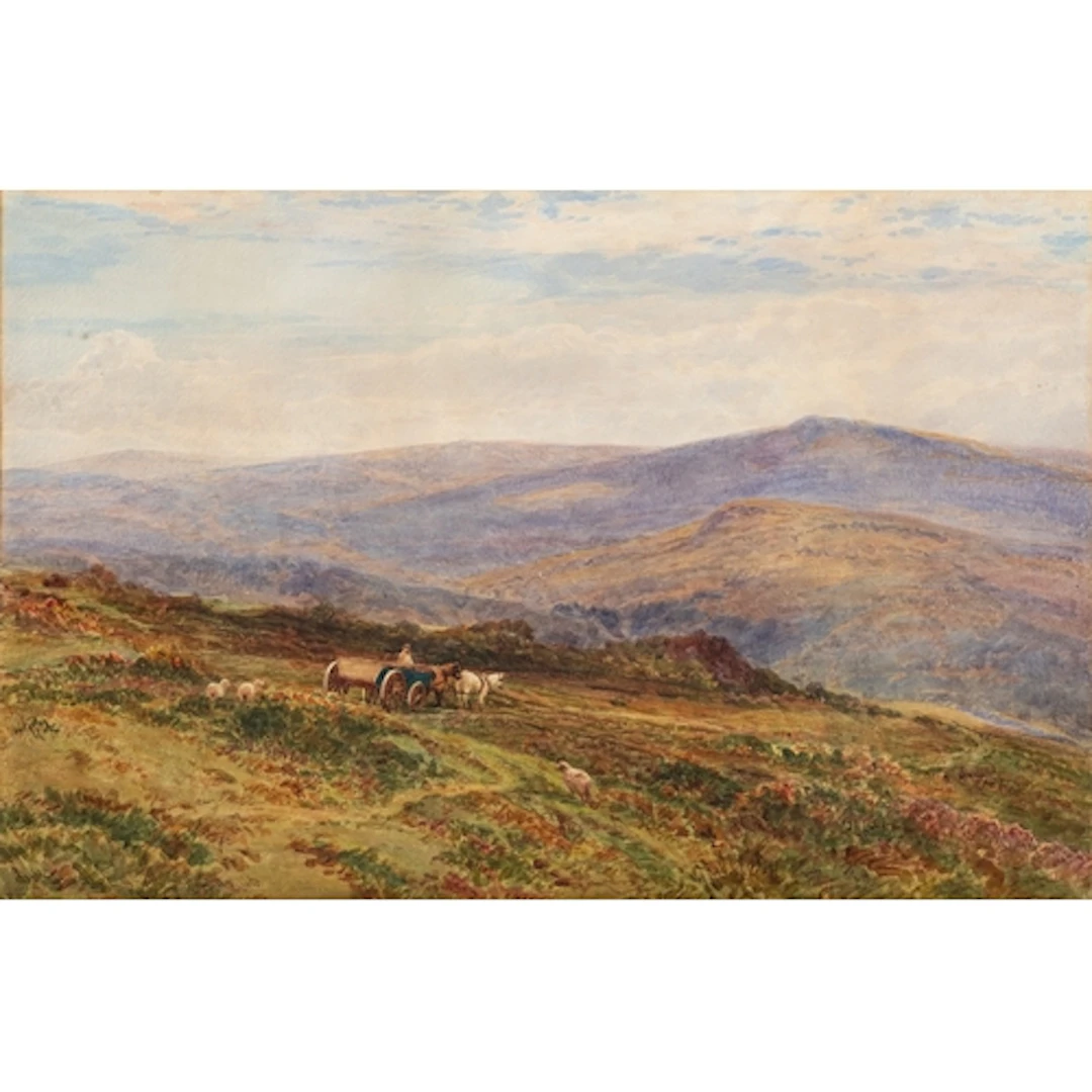 Arthur Henry Enock (British, 1839-1917) - A farm cart on a ...