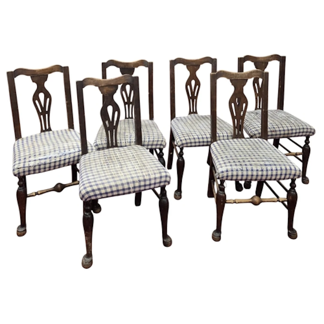 A set of six early 20th Century provincial Chairs. SH 50 x W...