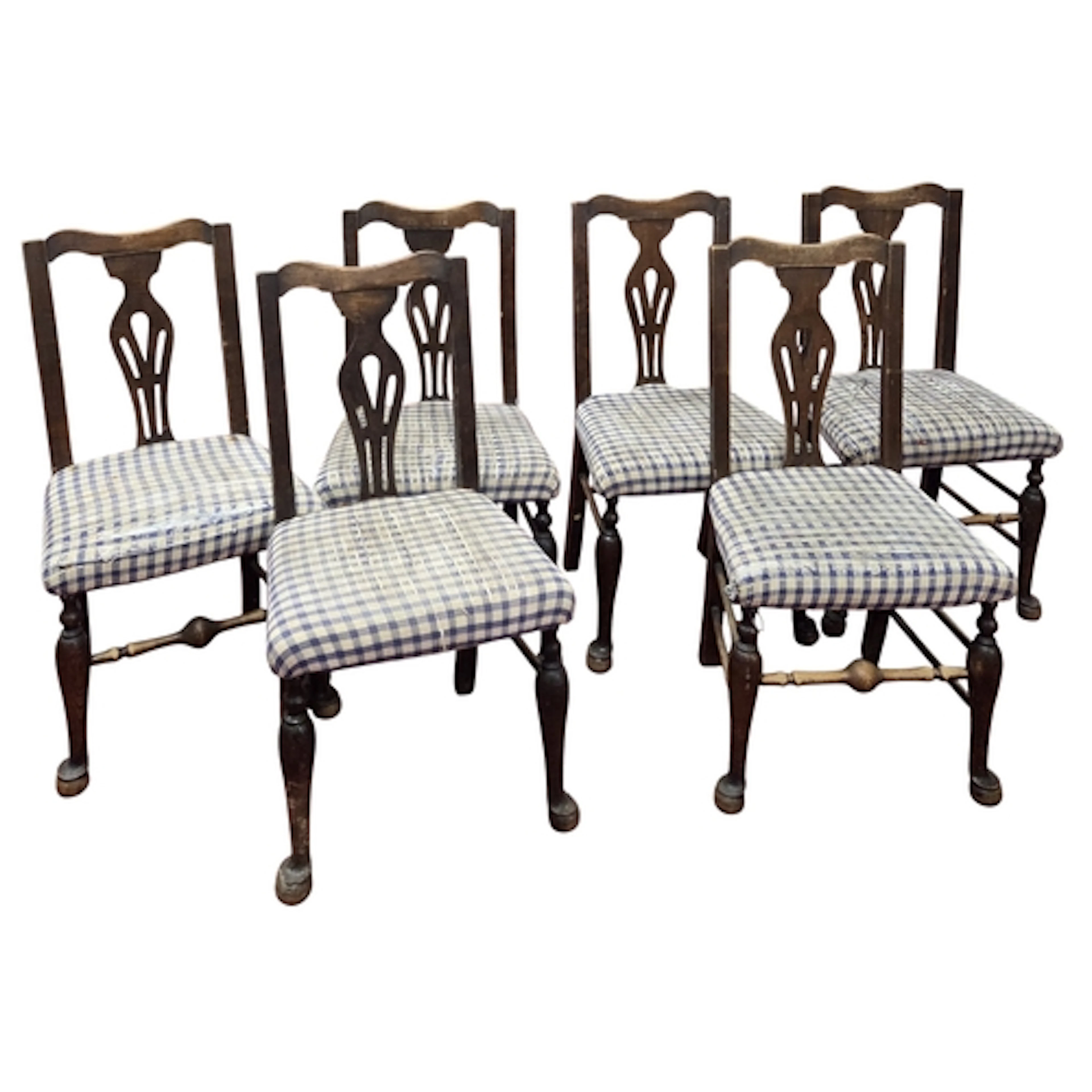 A set of six early 20th Century provincial Chairs. SH 50 x W...
