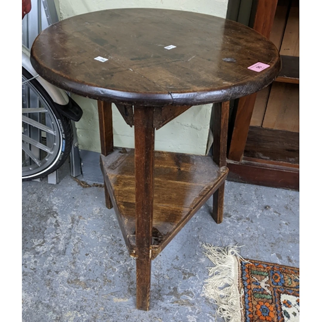 A mahogany and mixed wood cricket table, 18th and 19th centu...