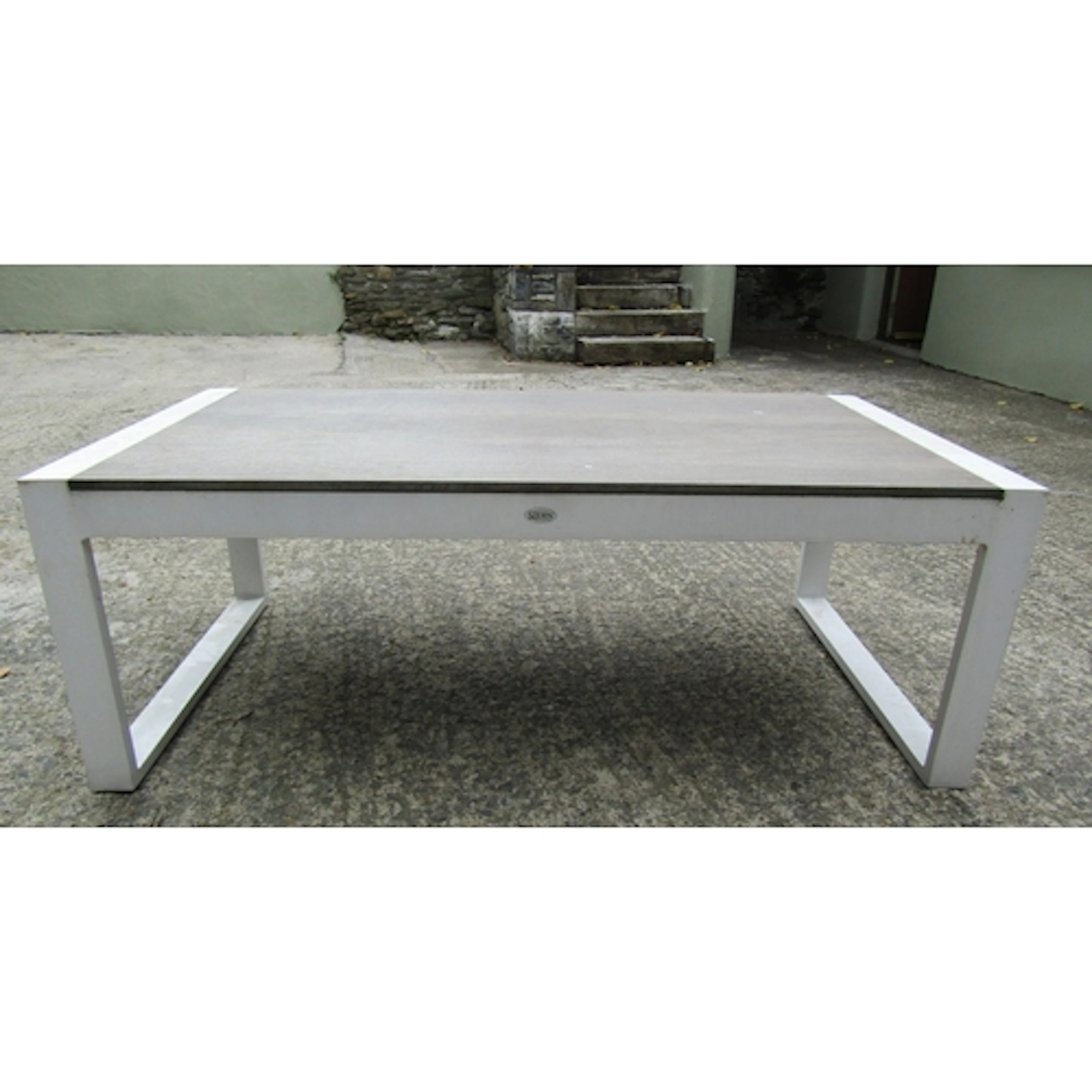 Modern Metal Frame Rectangular Form Coffee Table with Lined ...