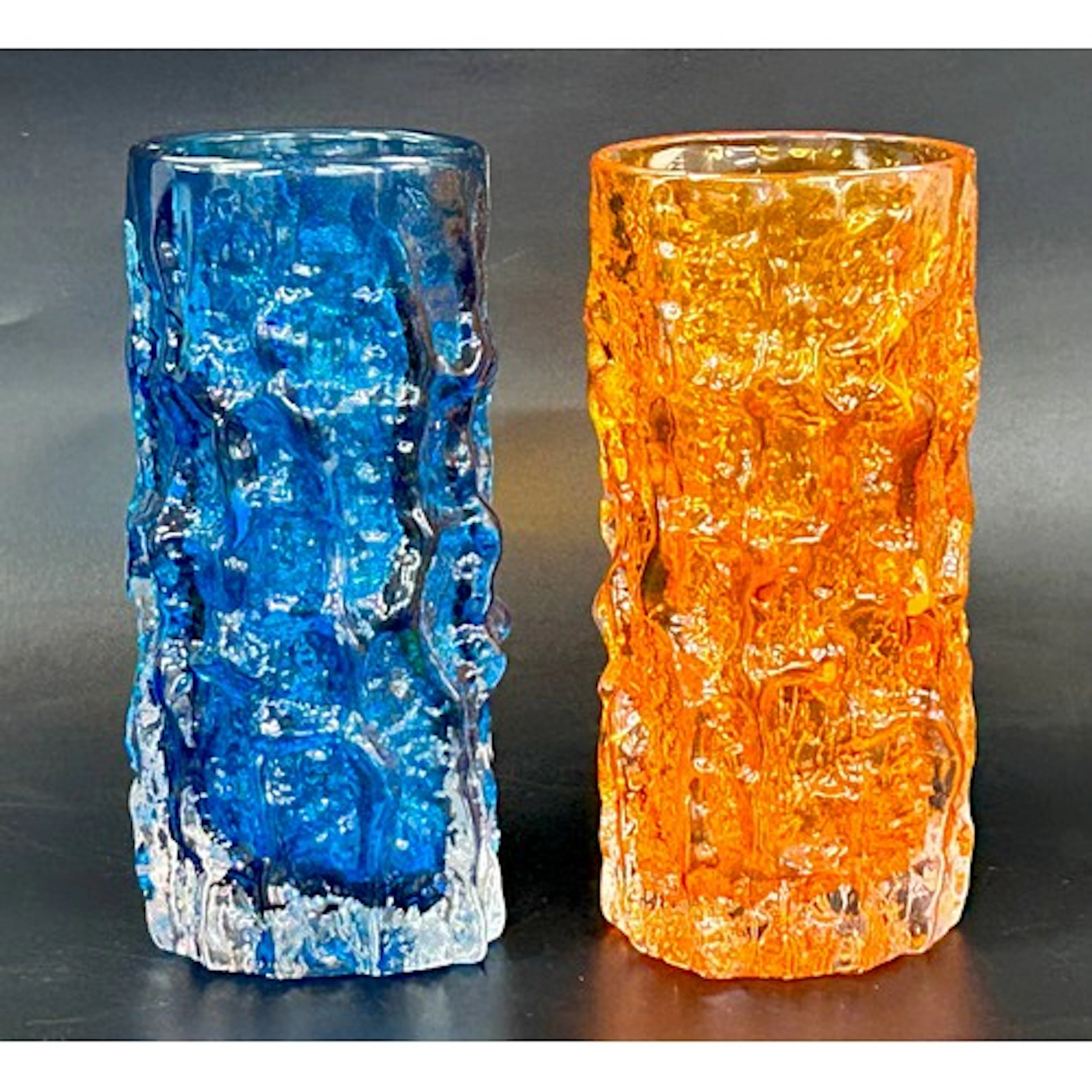 Geoffrey Baxter for Whitefriars; two small textured glass Ba...