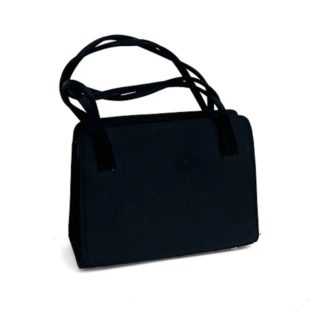A Bruno Magli Couture black silk evening bag, 19cmW