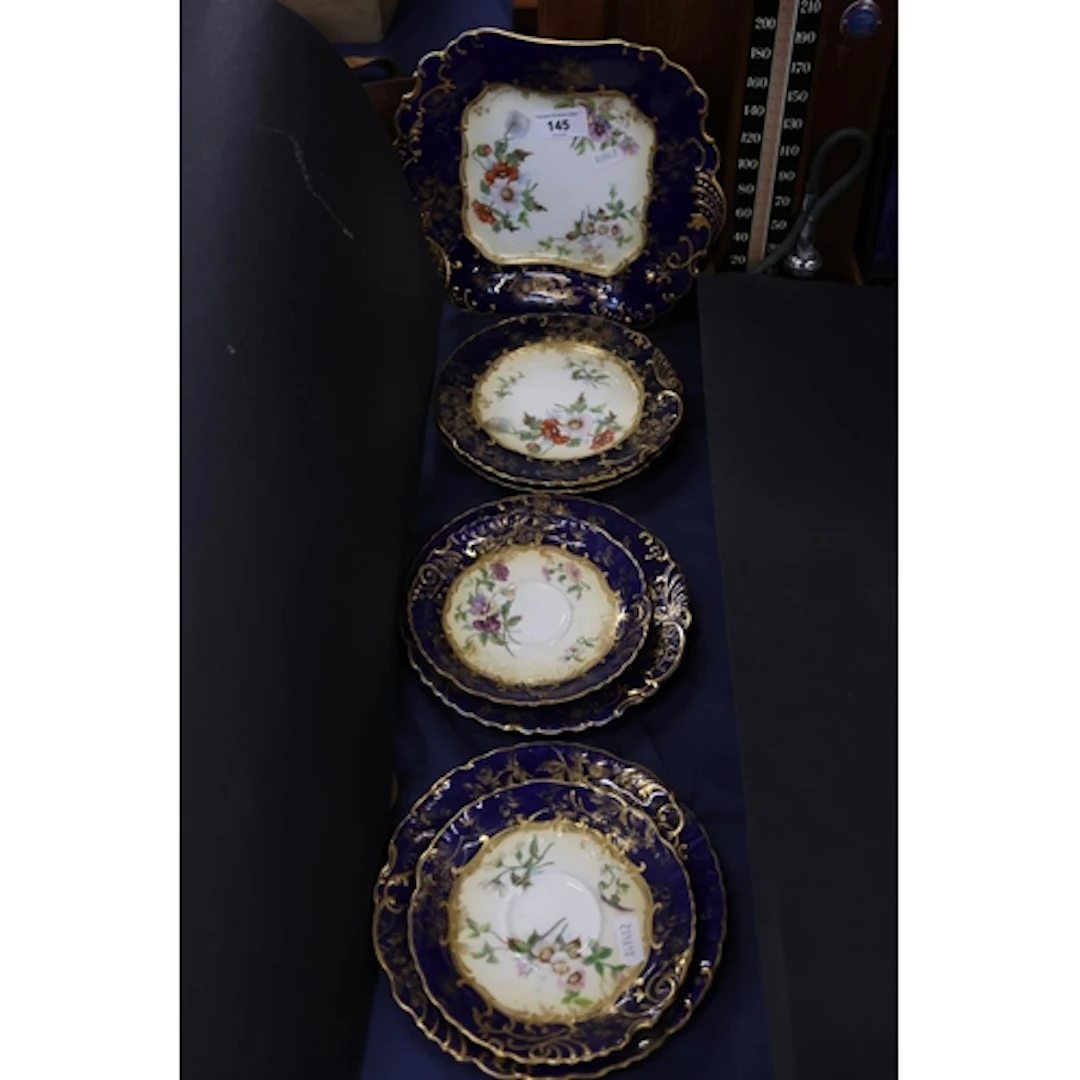 Late 19th century part teaset comprising saucers and plates,...