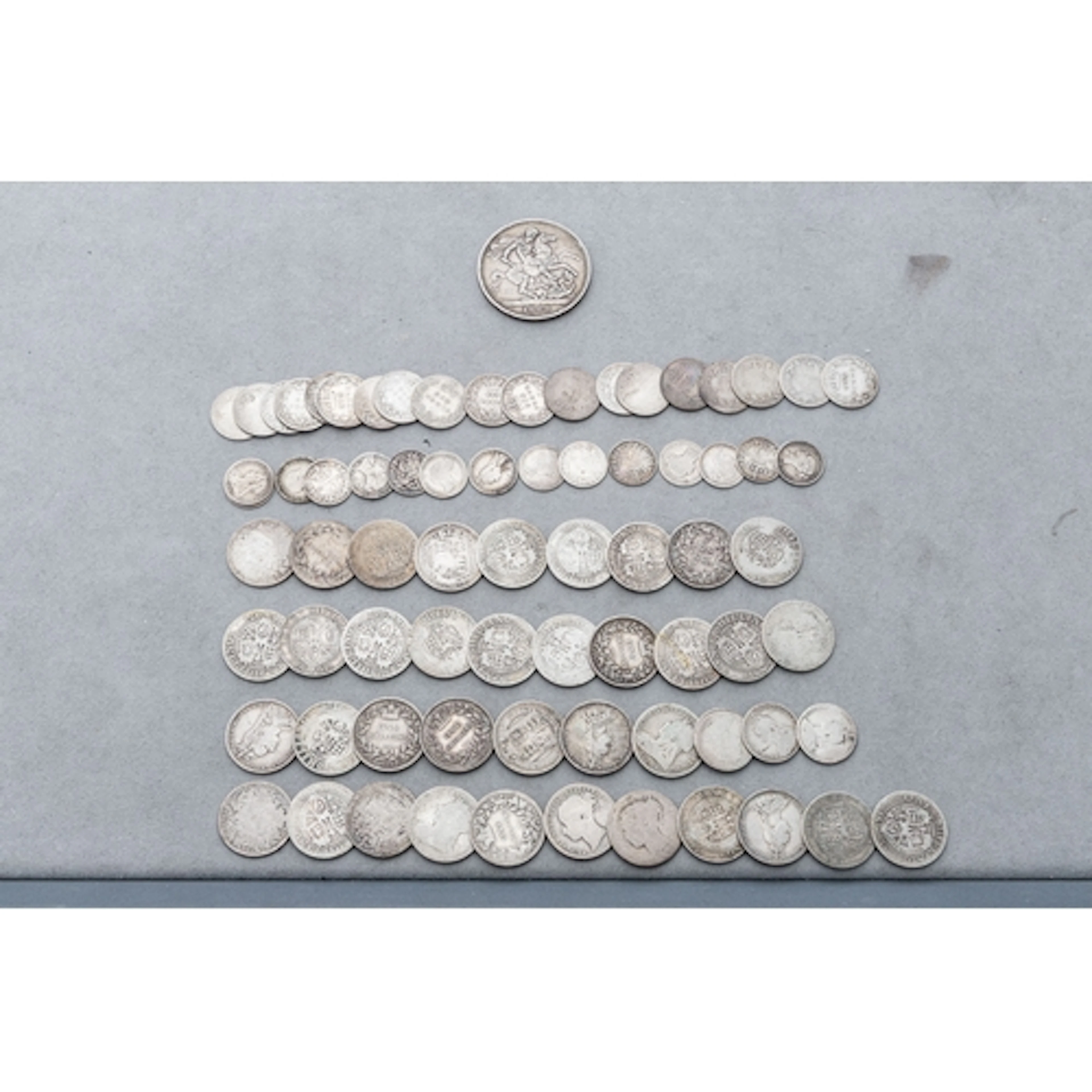 A COLLECTION OF 70/80 X 1860-1900 VICTORIA 92.5% SILVER ENGL...