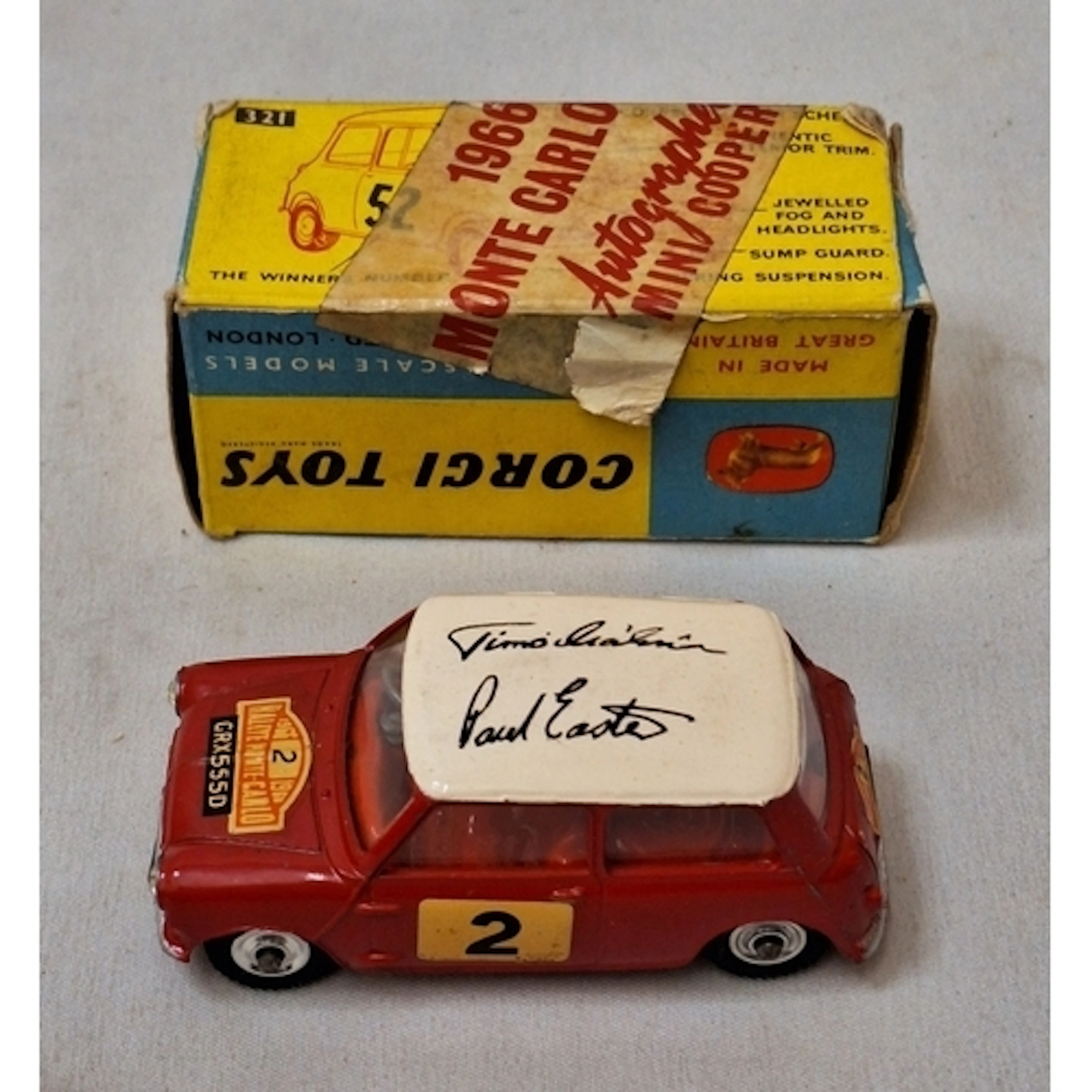 Rare Corgi Toys 321 BMC Mini Cooper S 1966 Monte Carlo Rally...