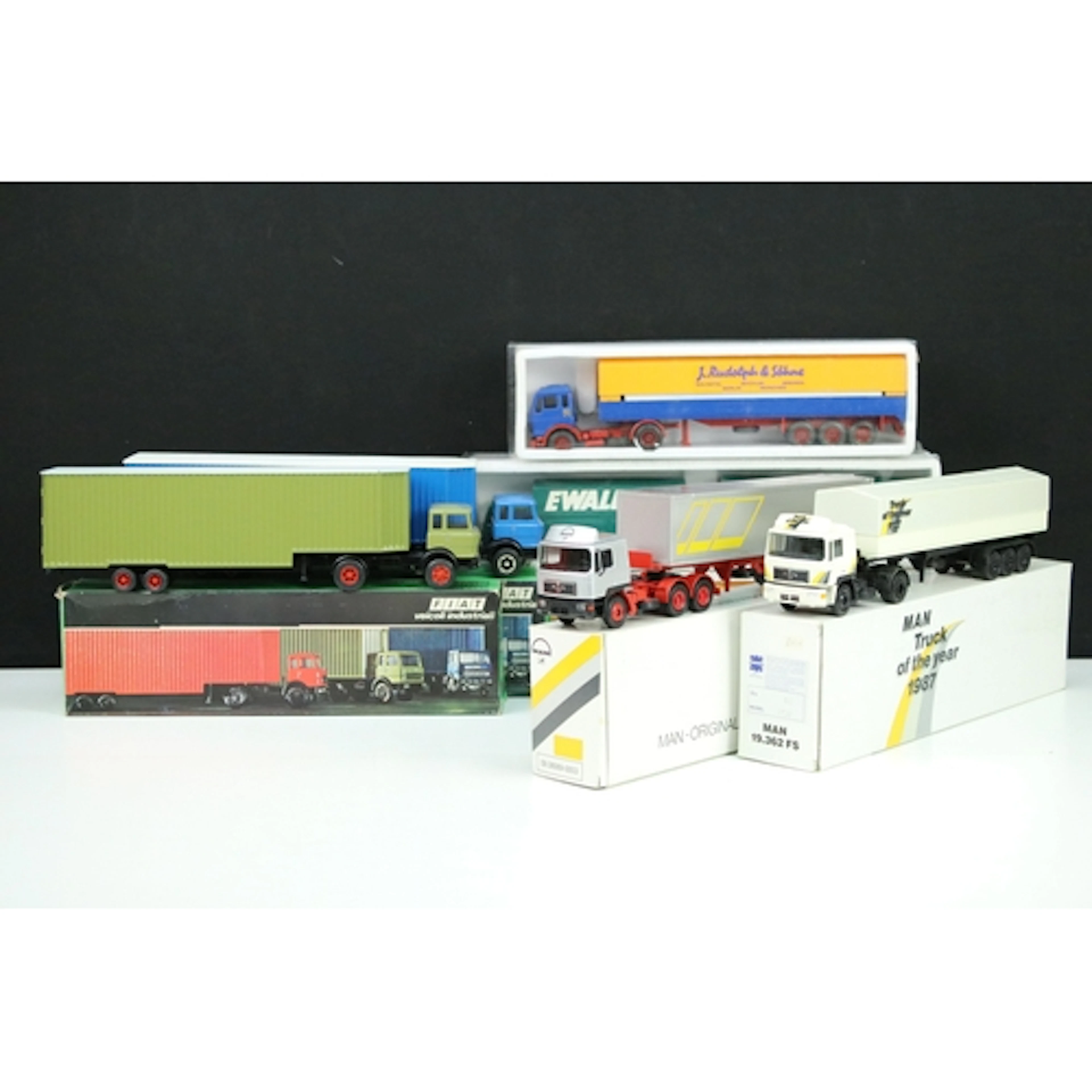Seven boxed haulage diecast models to include Conrad MAN 19....