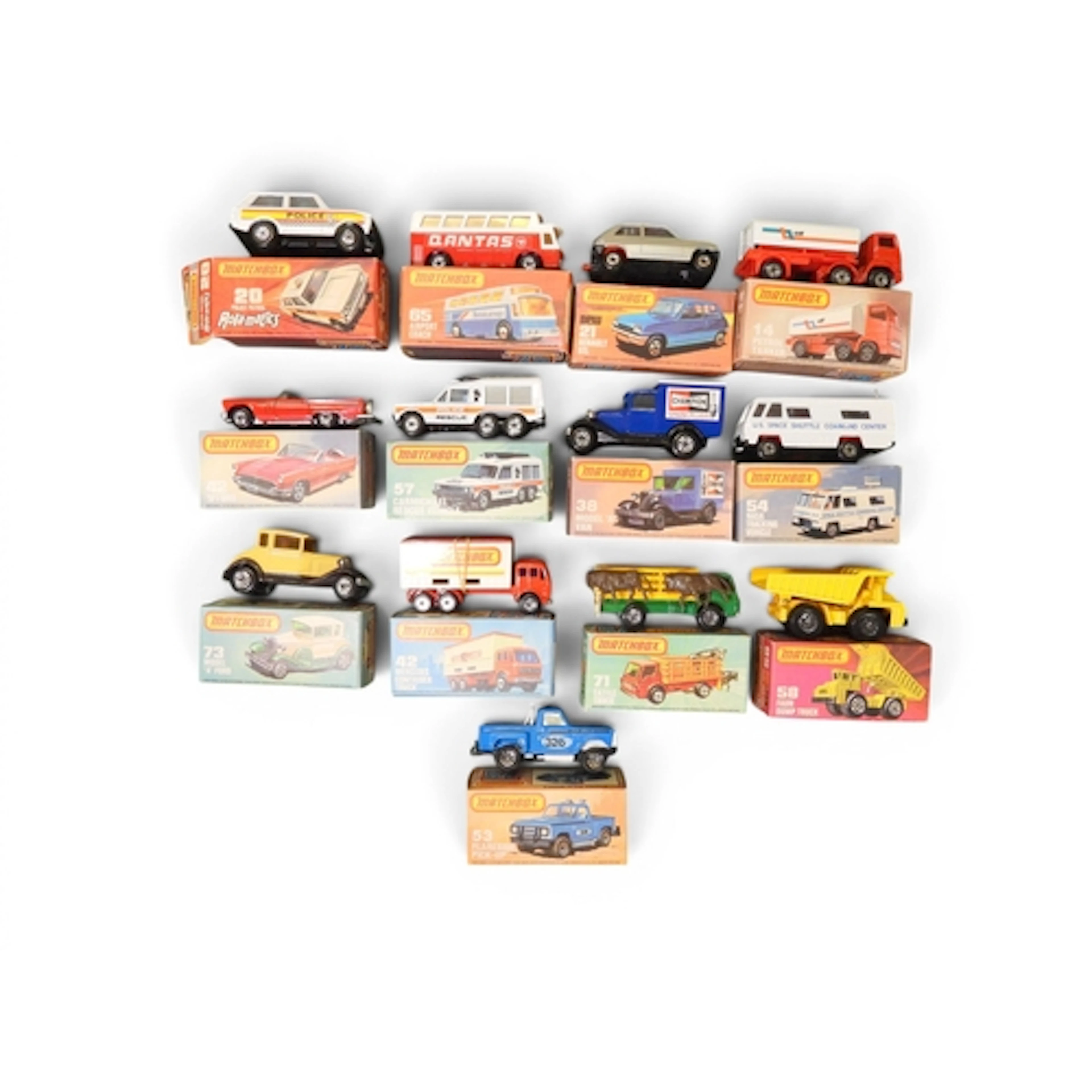 Thirteen boxed Matchbox model vehicles, including 20 Police ...