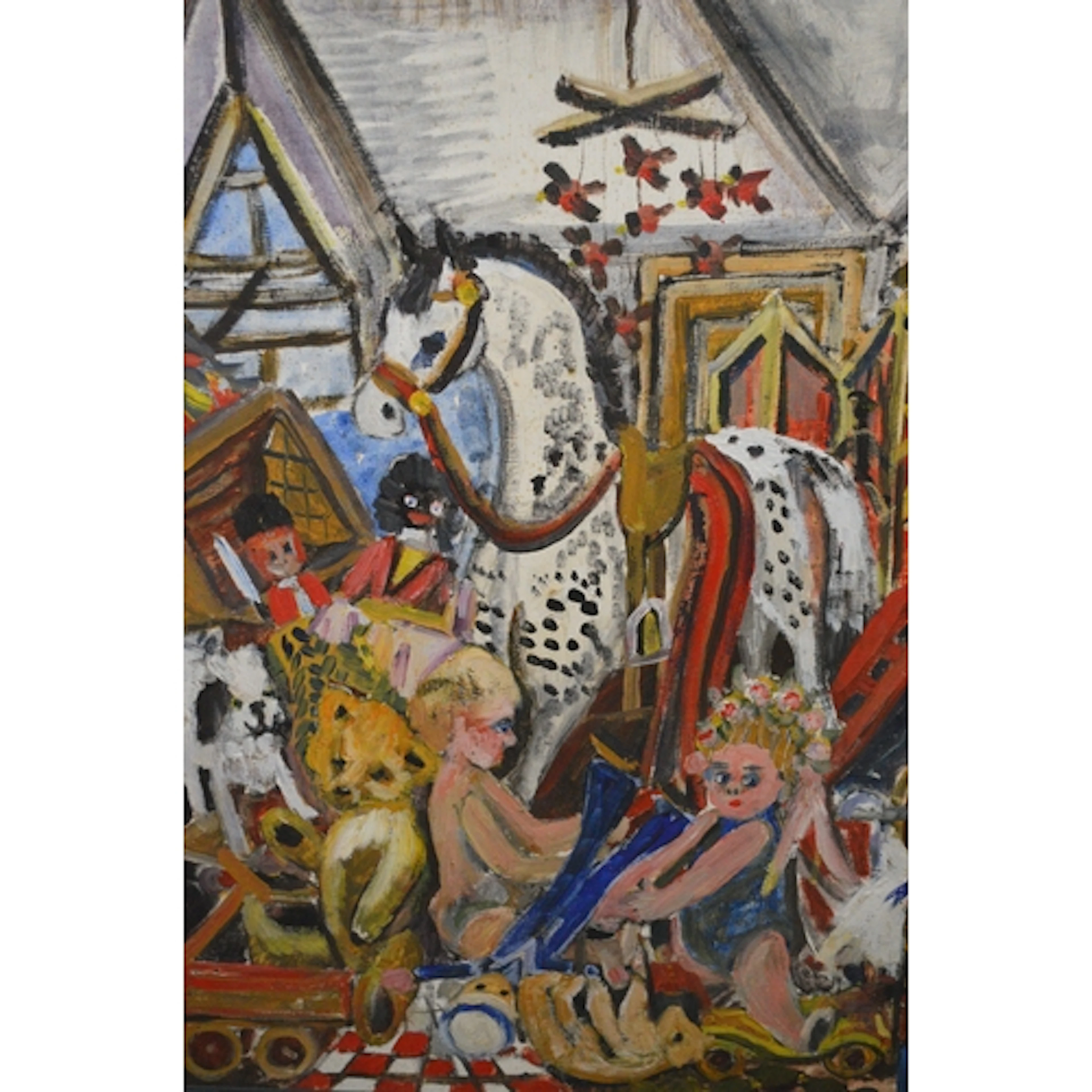 20th Century oil on canvas board, study of various children'...