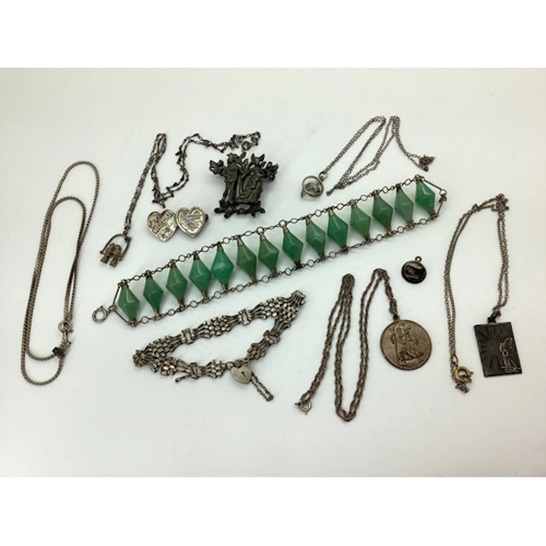 A Dainty Hallmarked Silver Gate Style Bracelet, (damage), to...