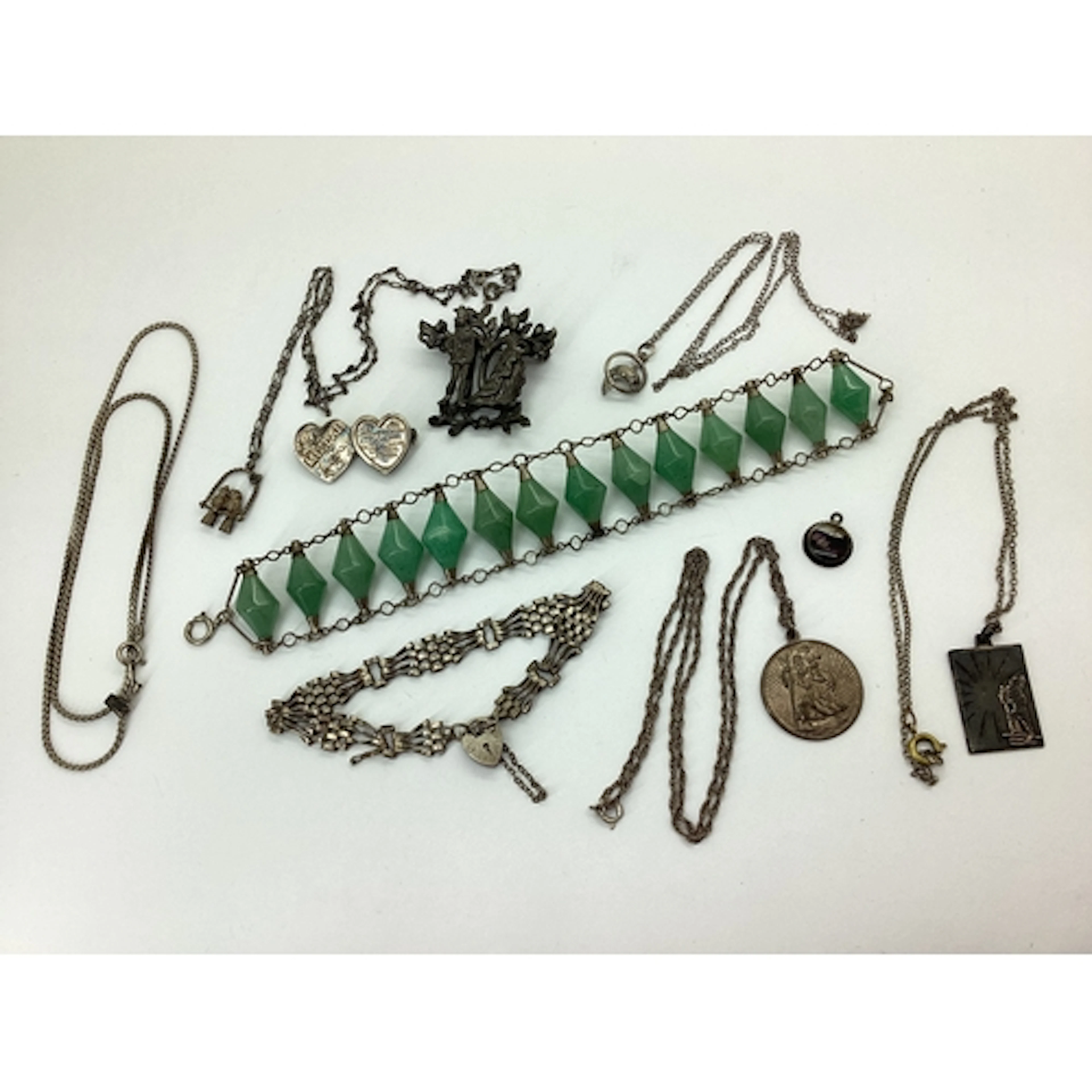 A Dainty Hallmarked Silver Gate Style Bracelet, (damage), to...