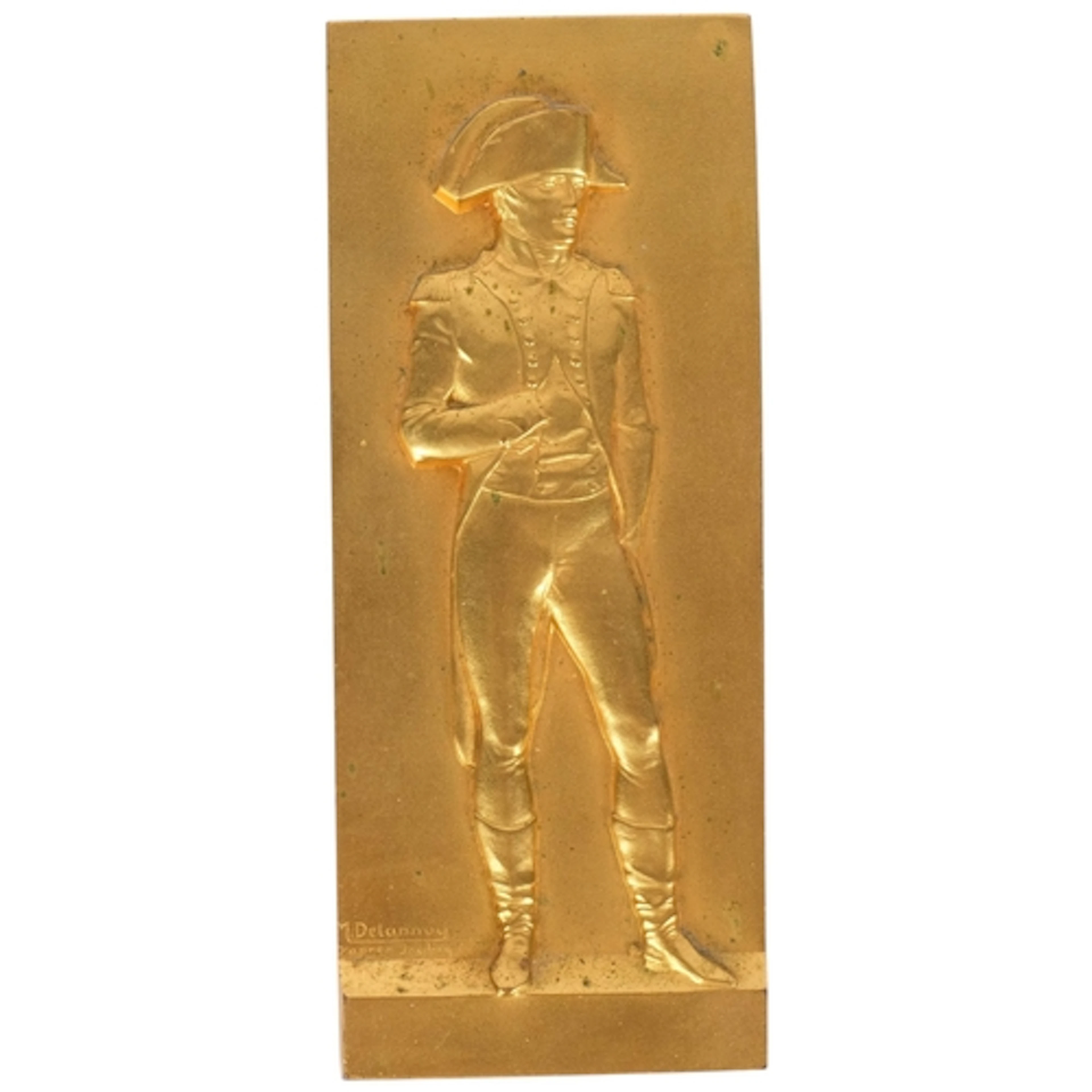 Maurice Delannoy, a French bronze plaque, relief decorated w...