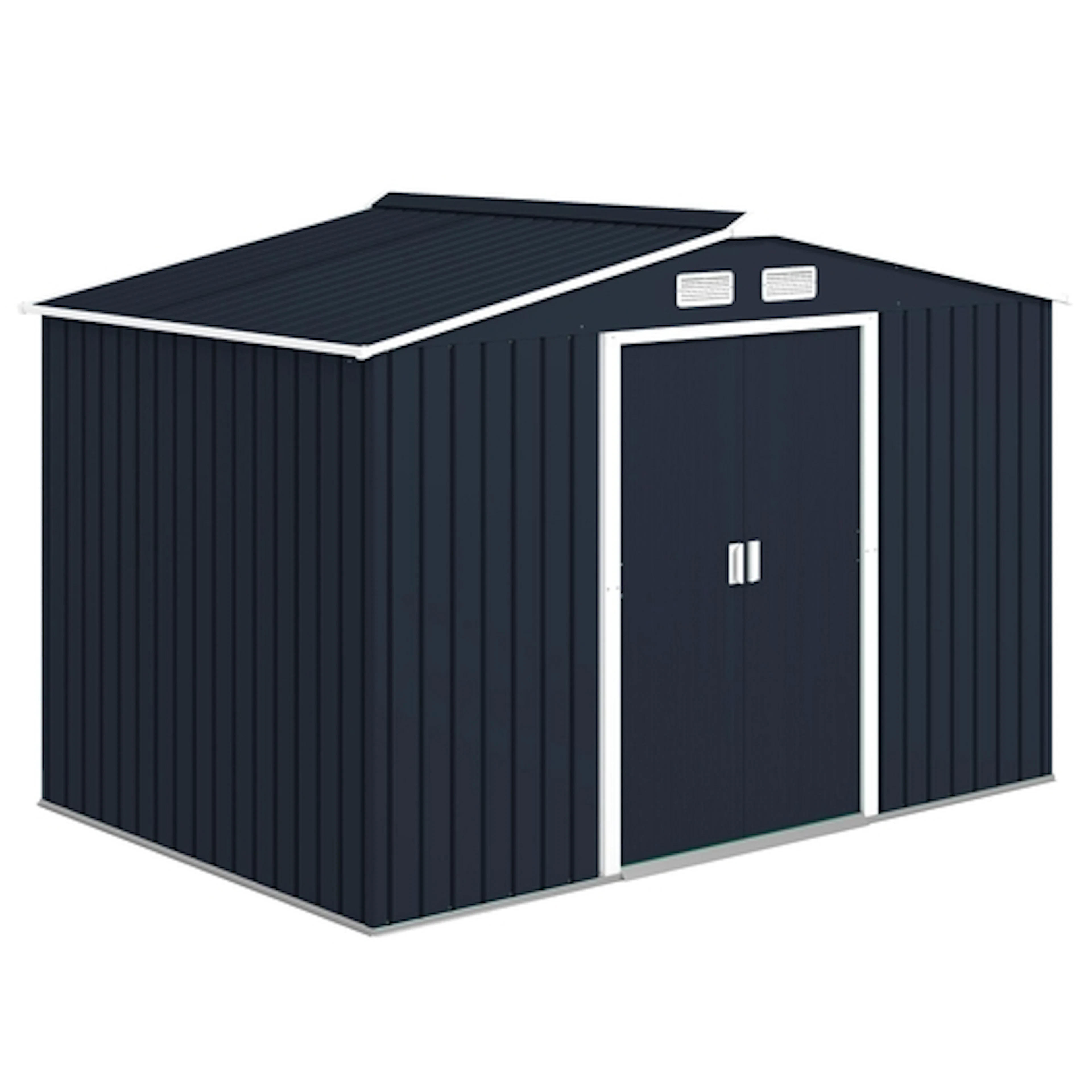 OUTSUNNY 9 x 6ft METAL BICYCLE SHED Foundation Kit and Locka...