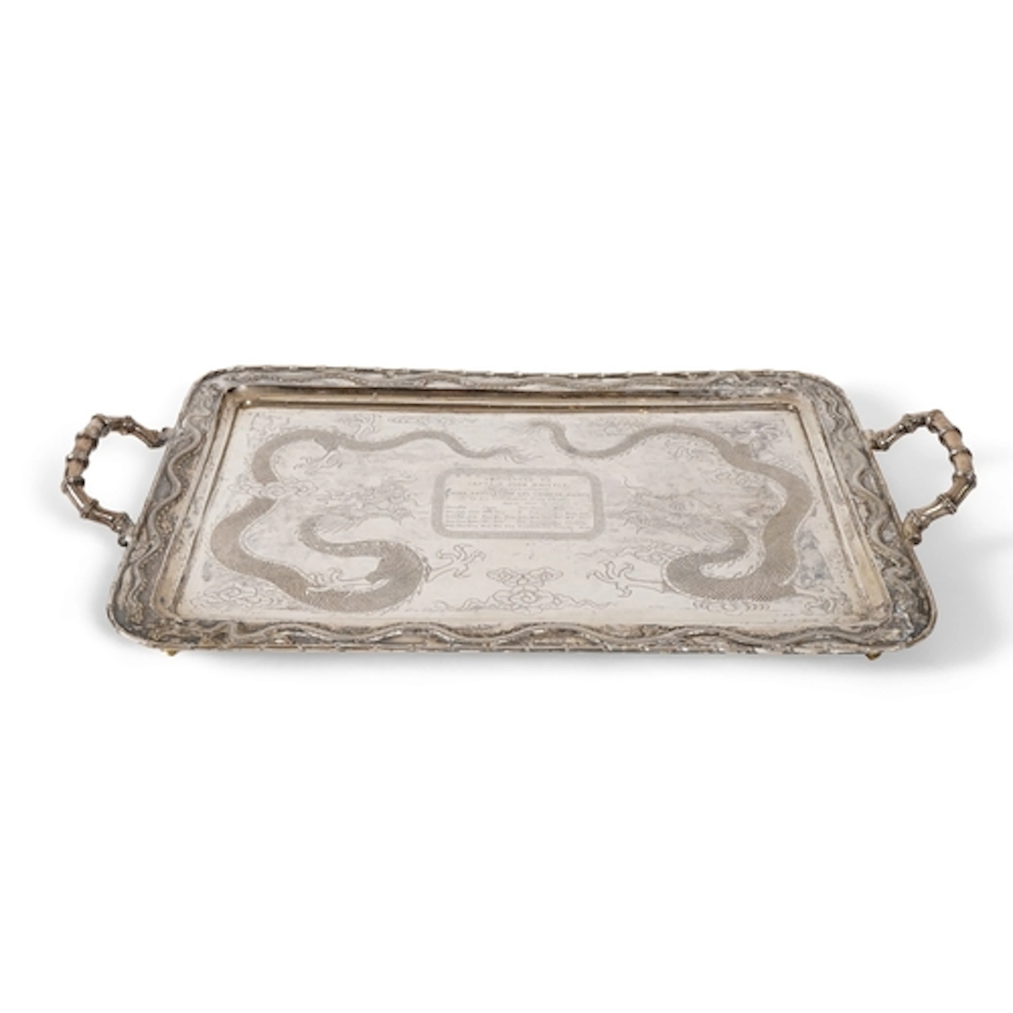 An early 20th century Chinese Export white metal two handled...