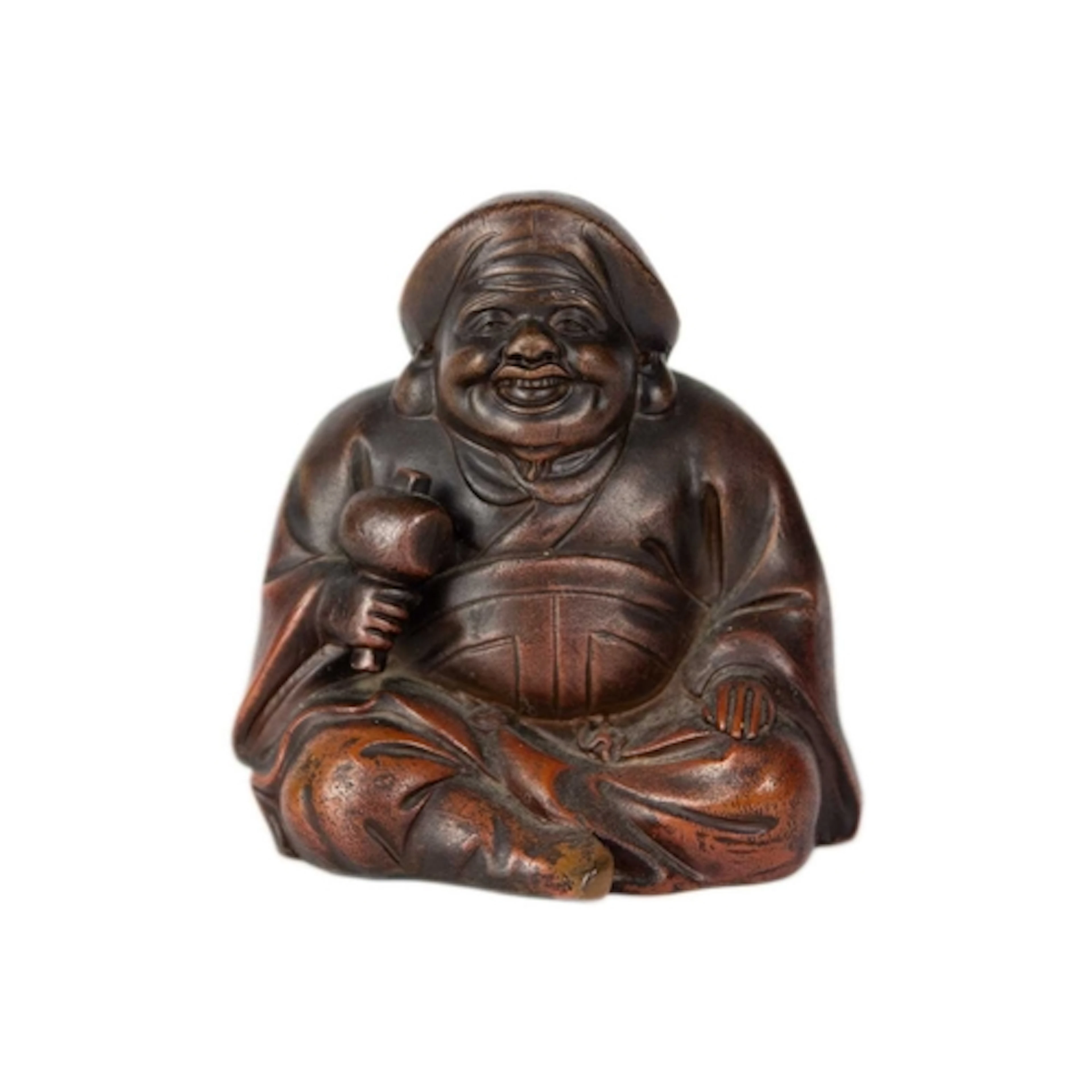 A Japanese bizen pottery figure of Daikoku, late 19th/early ...