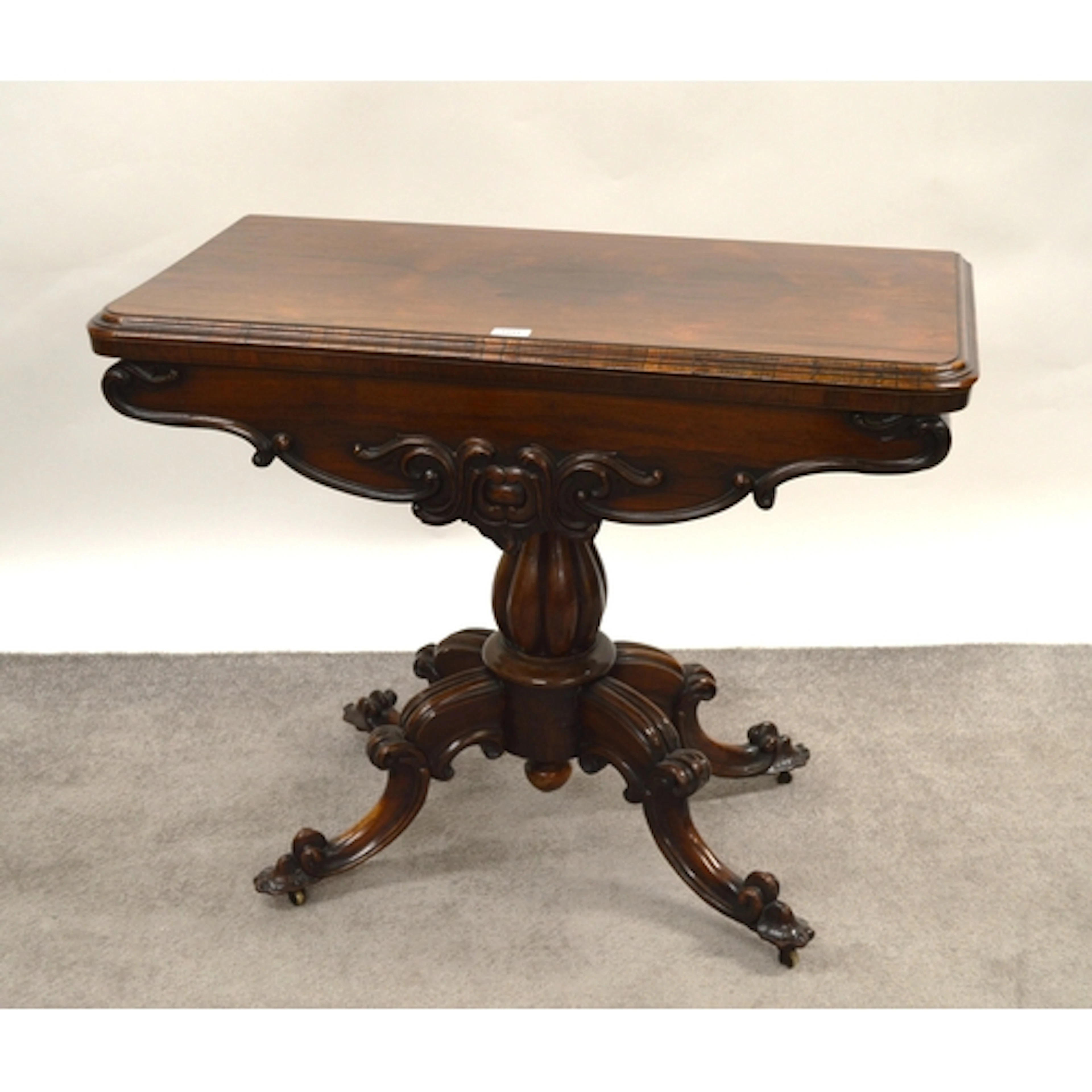 Good quality Victorian rosewood rectangular fold-over card t...