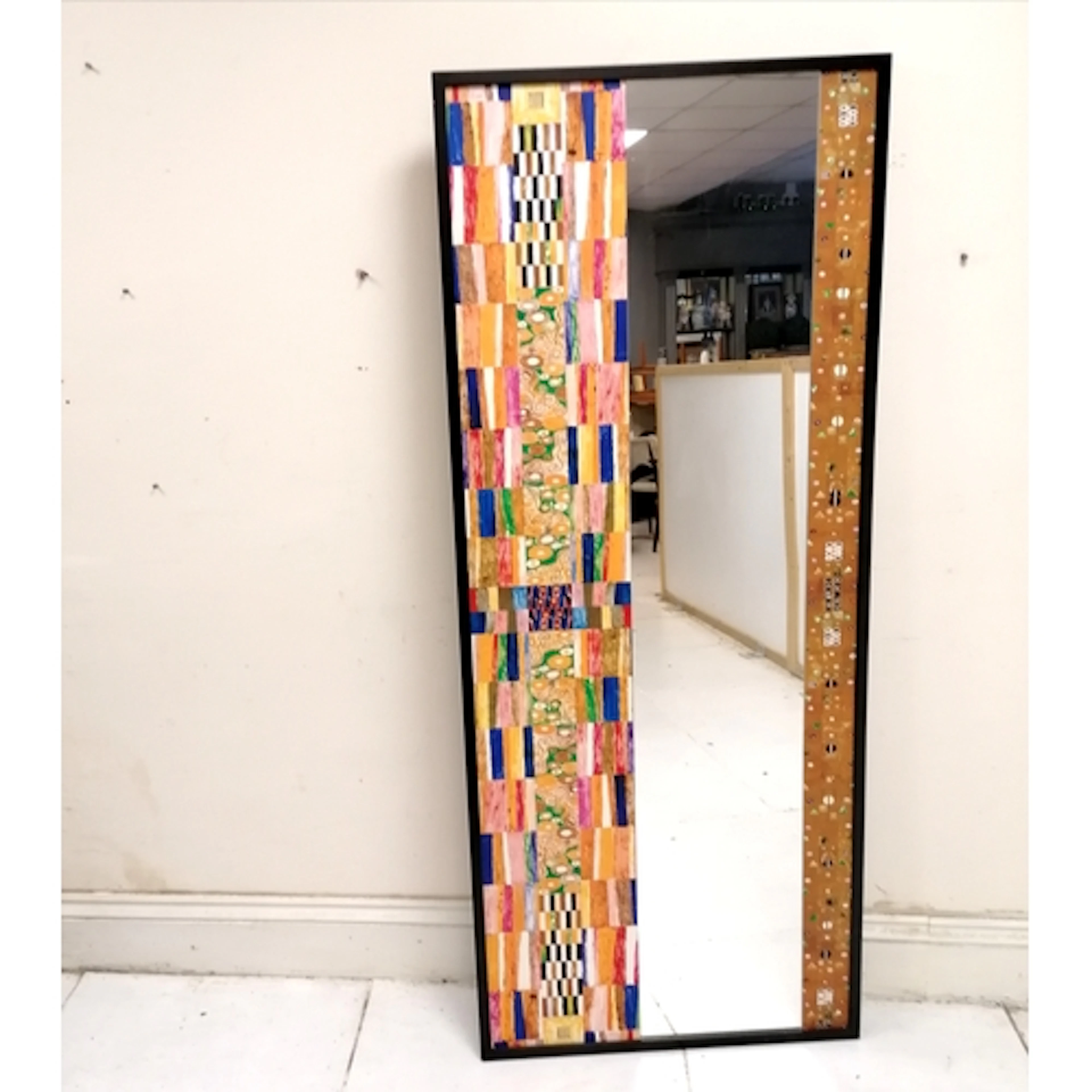 Gustav Klimt large Spanish design wall mirror 170cm x 70cm