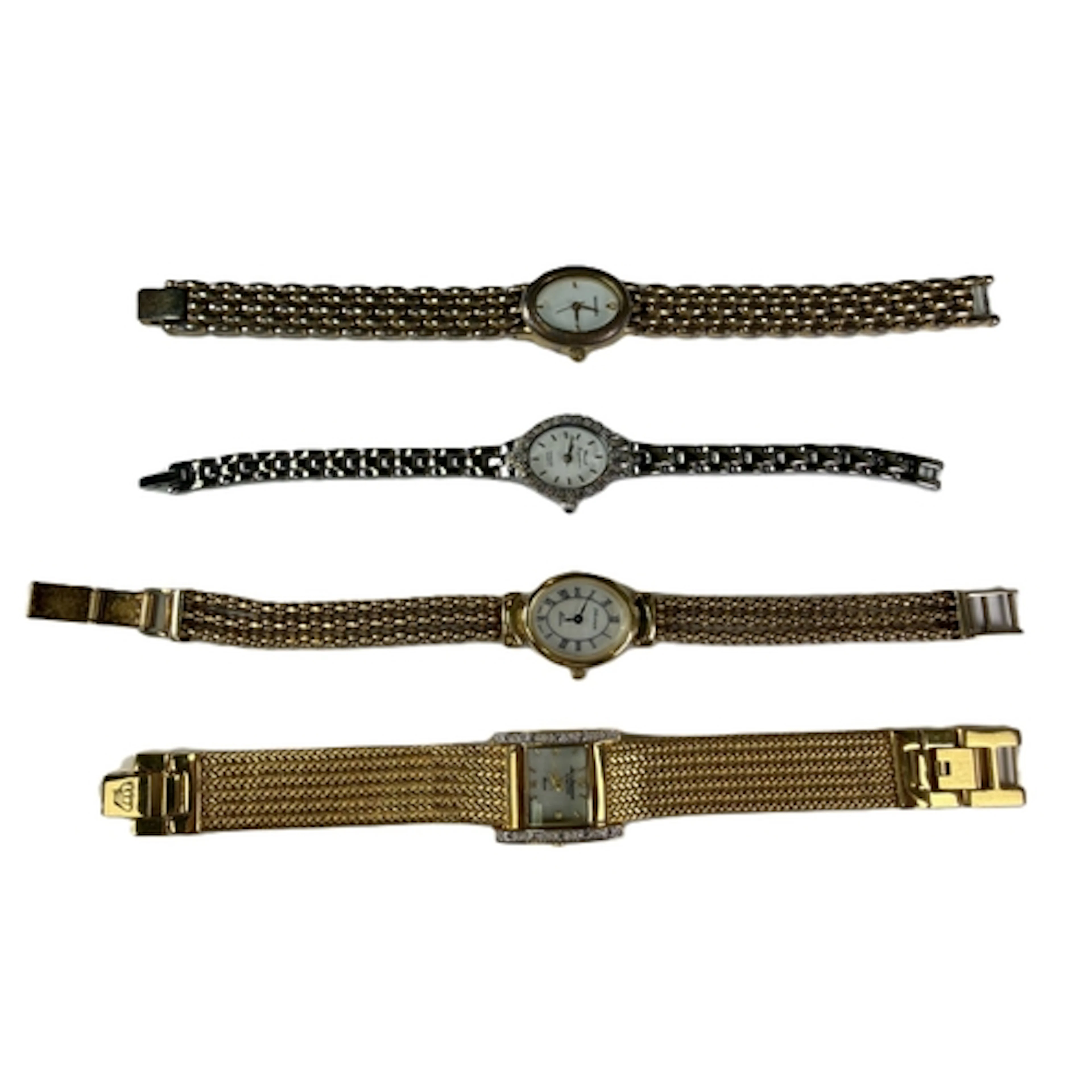 Joules Jurgensen:- a gem set ladies gilt metal wristwatch wi...