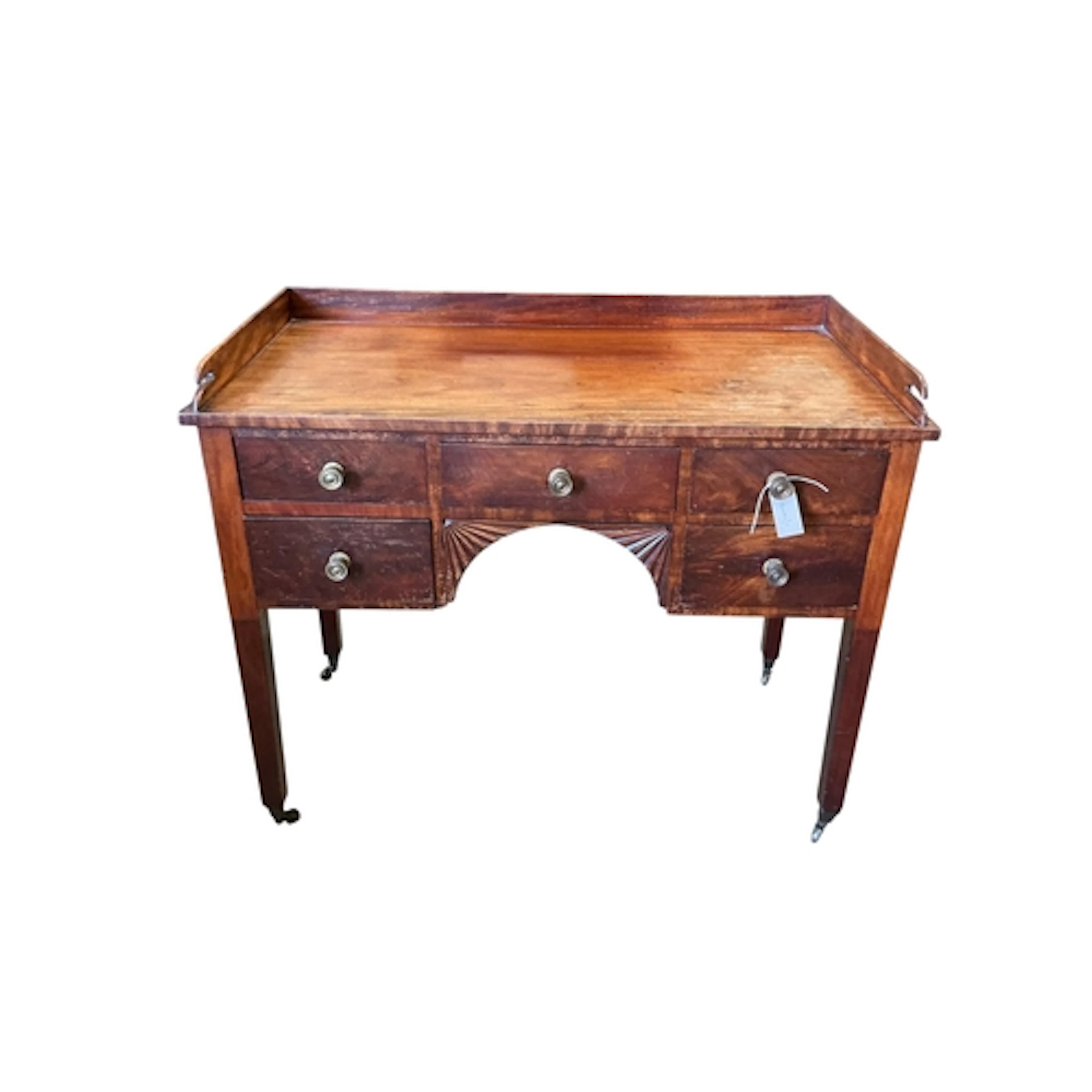 A George IV mahogany kneehole dressing table, width 107cm, d...