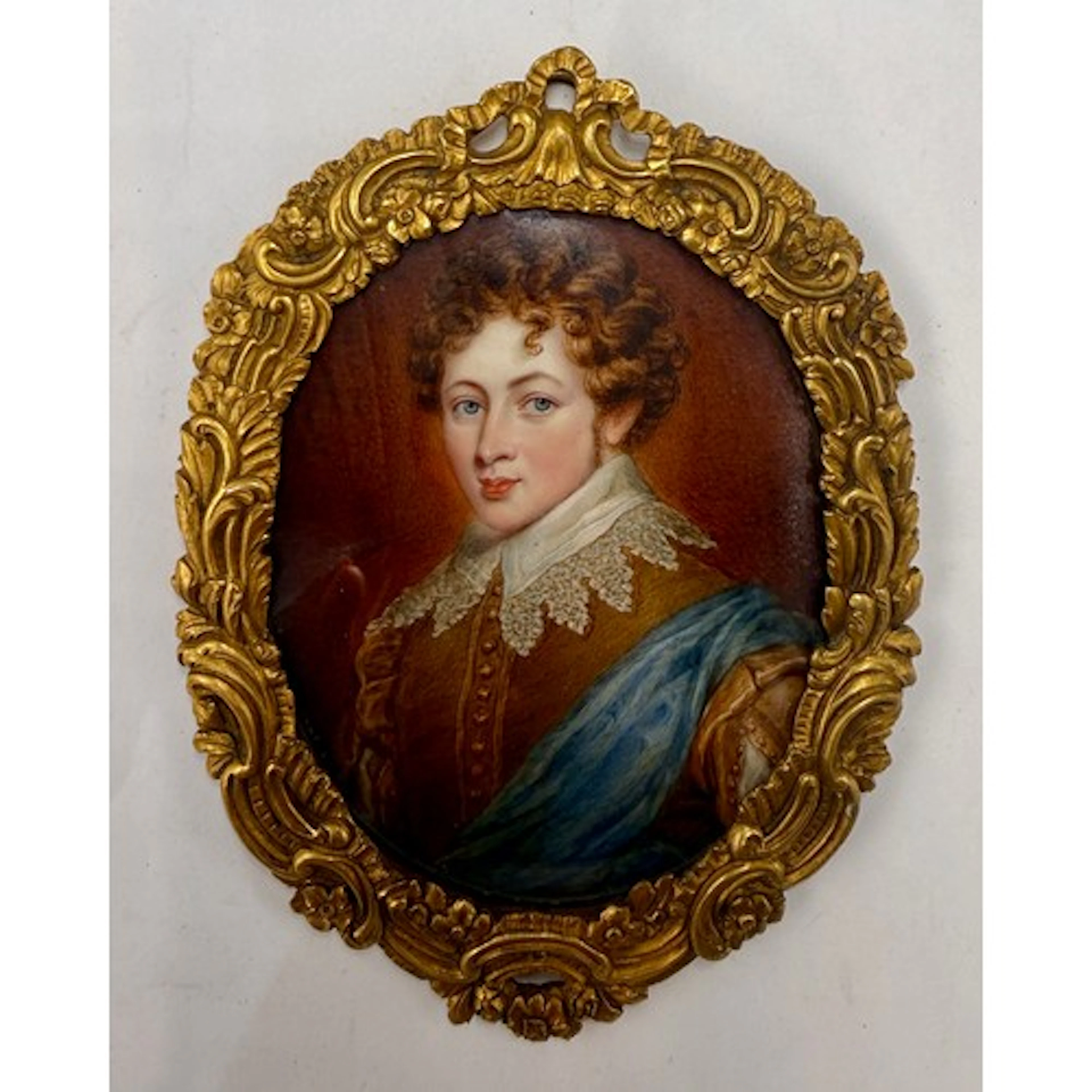 An oval portrait miniature on ivory depicting a young Franci...