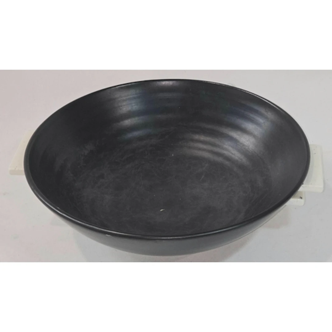 Poole Pottery Art Deco Plane Ware shallow bowl in black with...