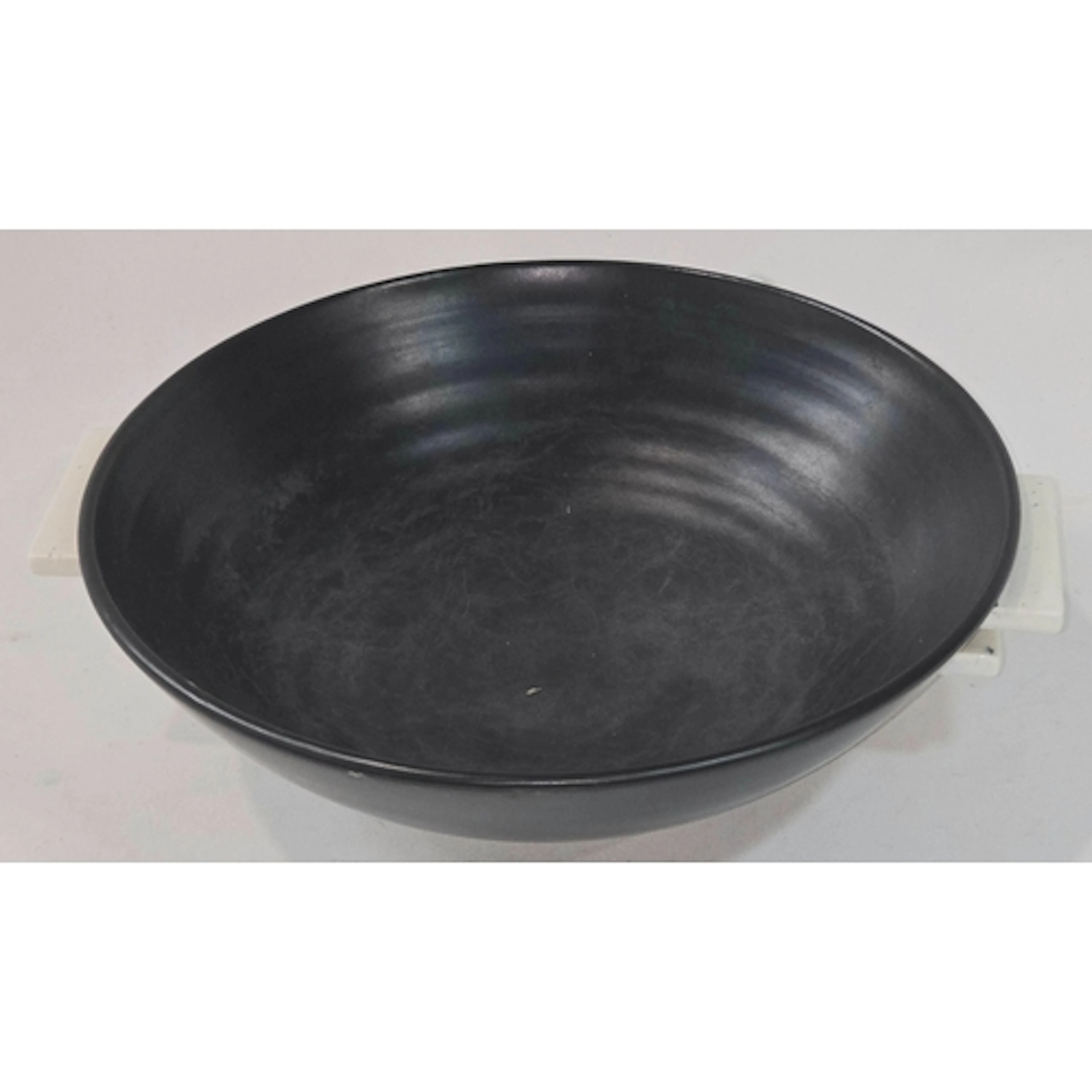 Poole Pottery Art Deco Plane Ware shallow bowl in black with...