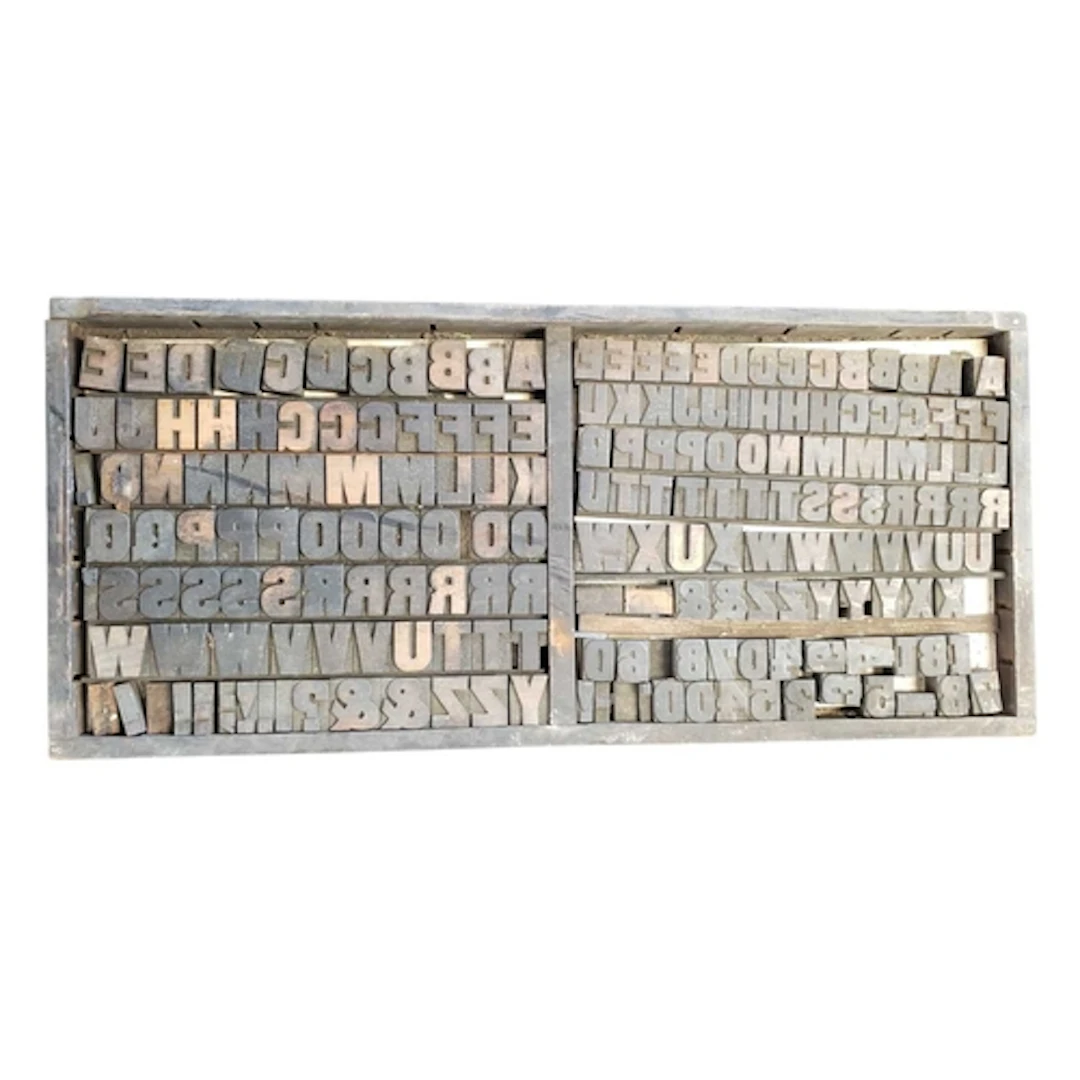 Late 19th / early 20th century printers tray with letter blo...