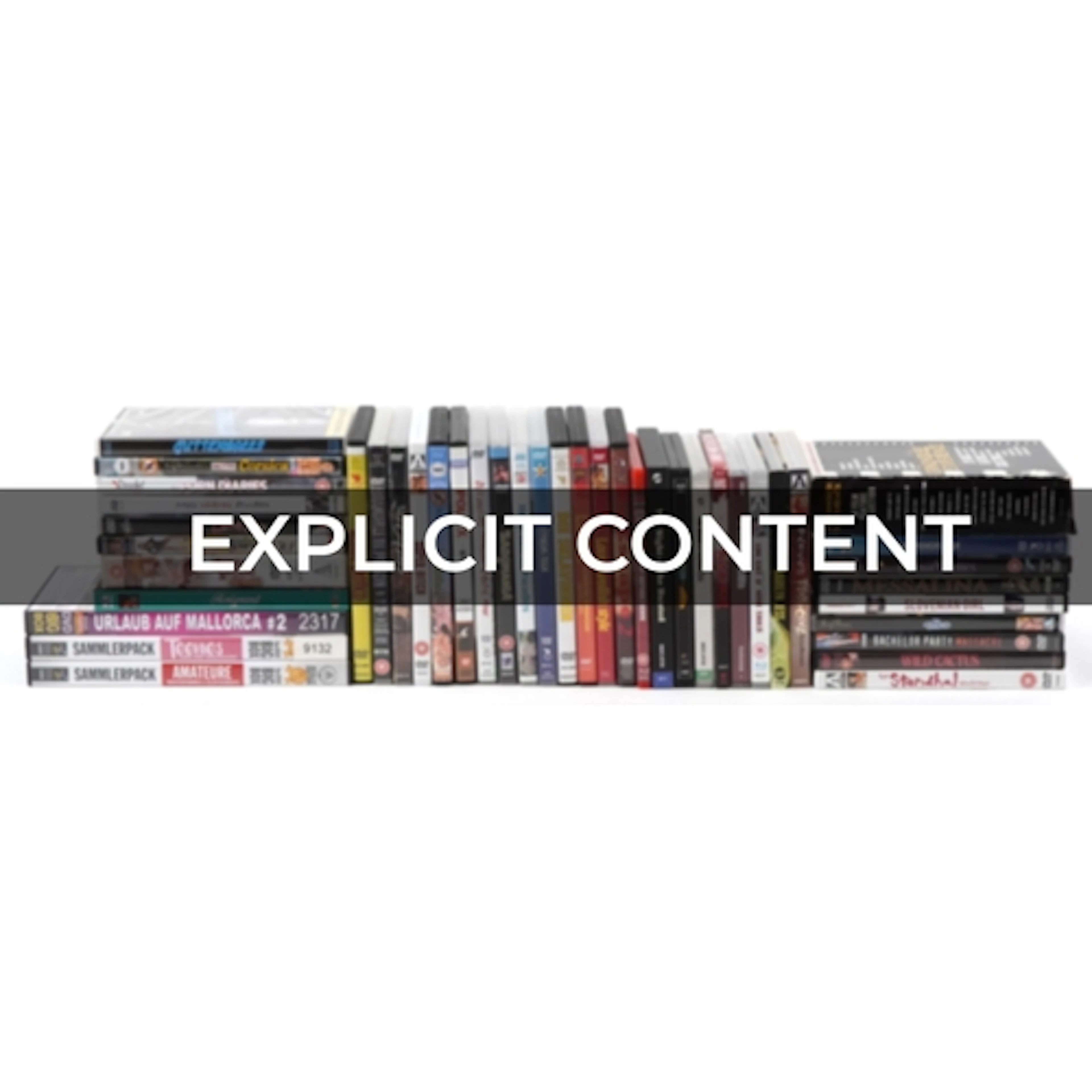 Collection of adult erotic DVDs including horror films.