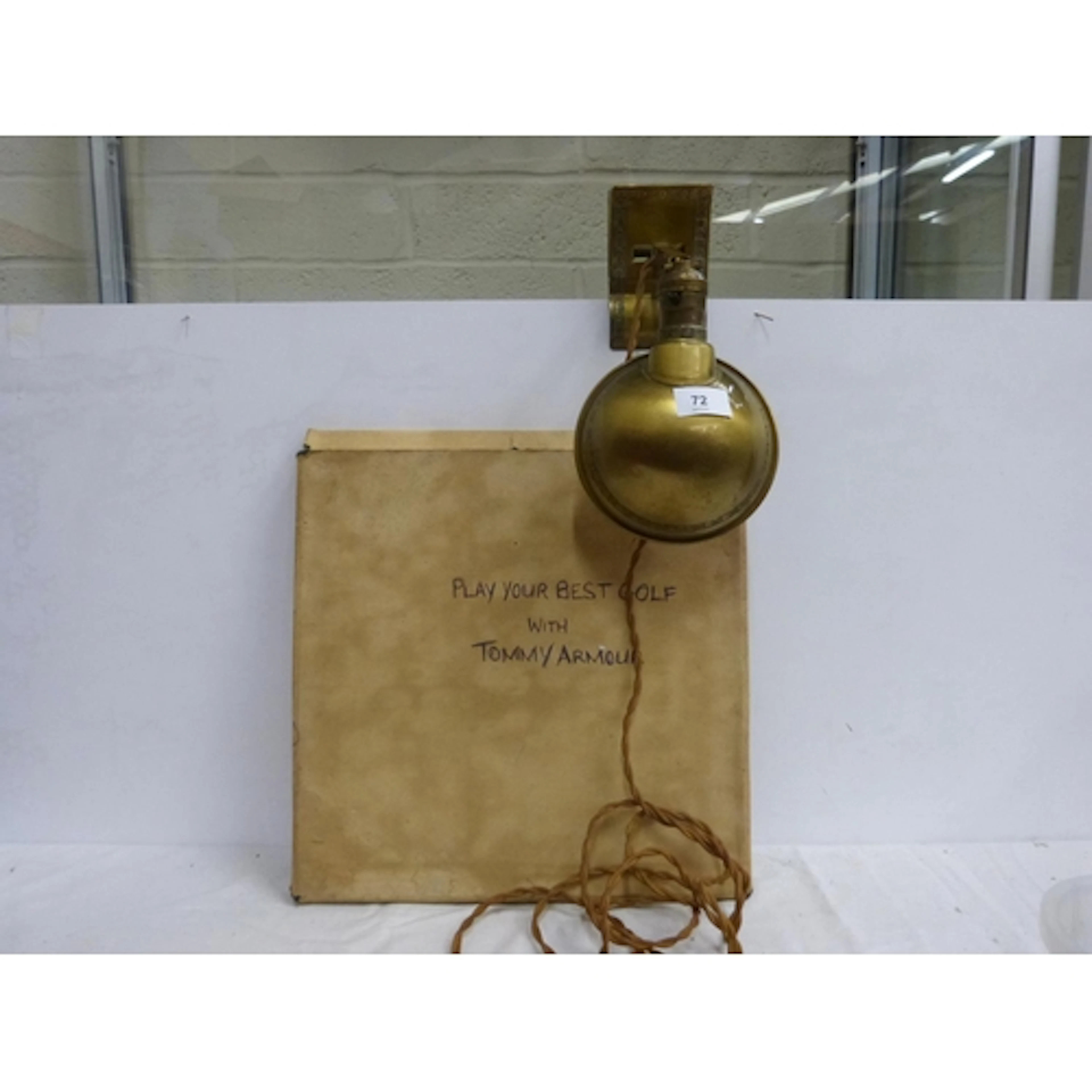 Tommy Armour golf scene film and Art Deco style brass readin...