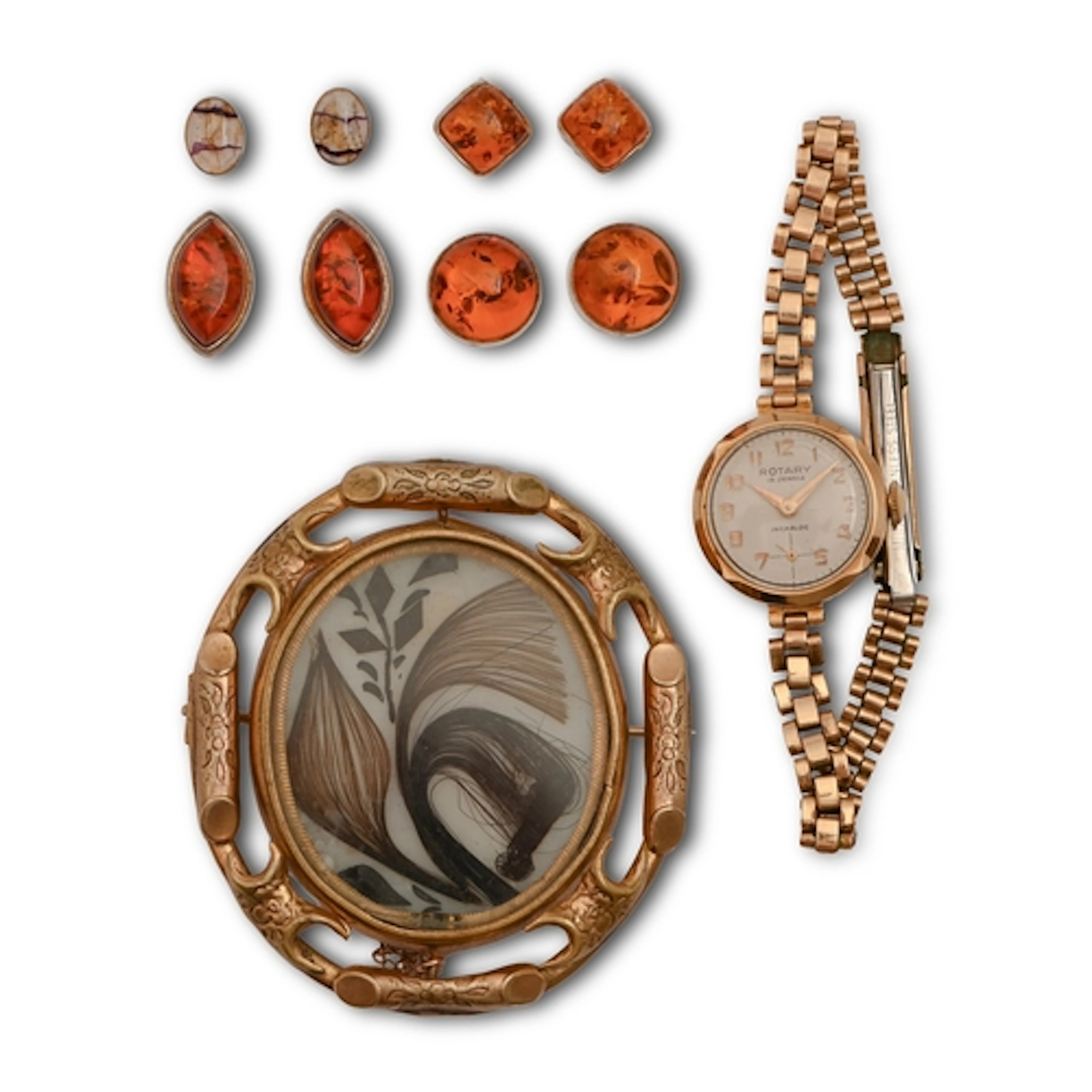 A Rotary 9ct gold lady's wristwatch, 2.1cm diam, on gold pla...