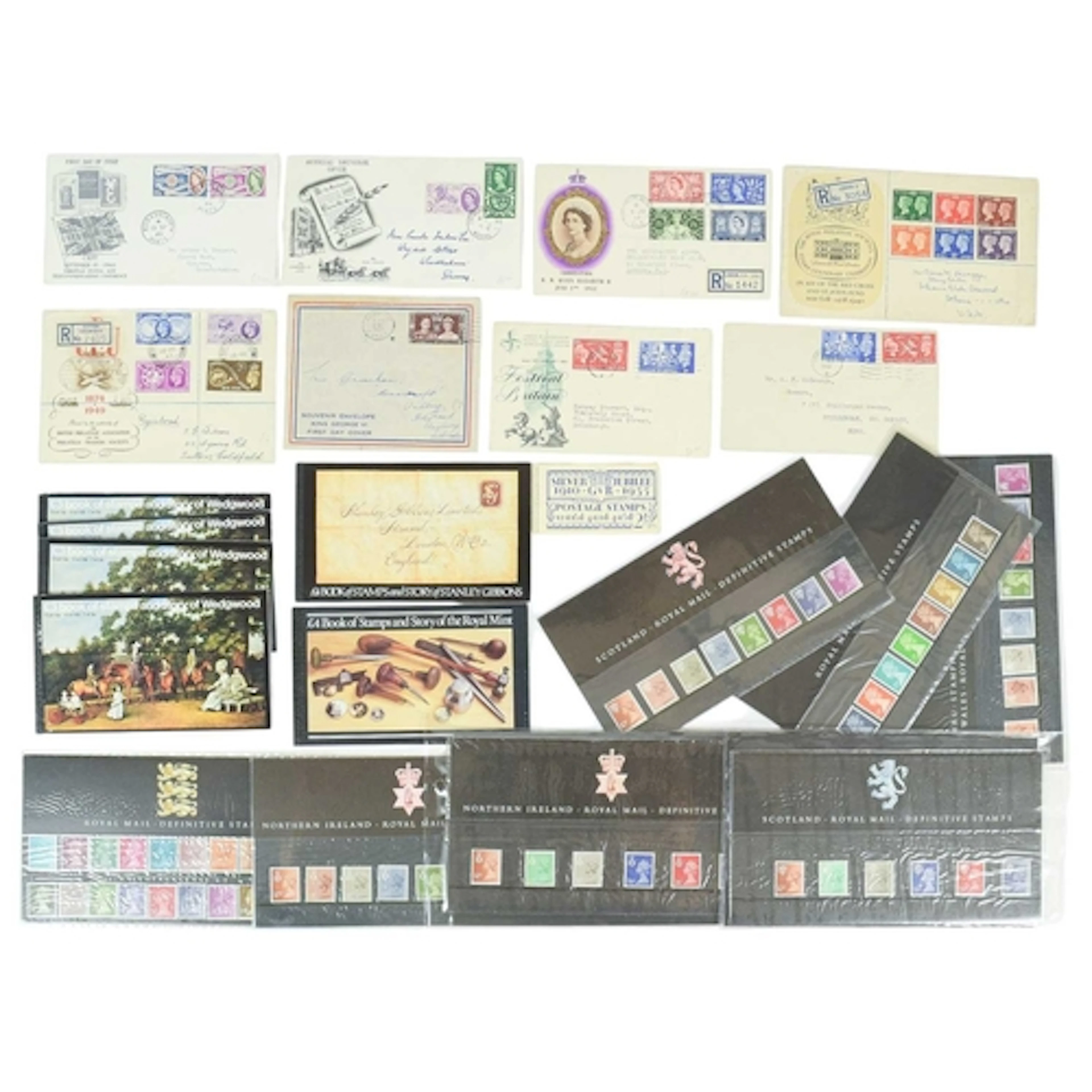 Early GB FDCs, Presentation Packs and Booklets. A white bind...