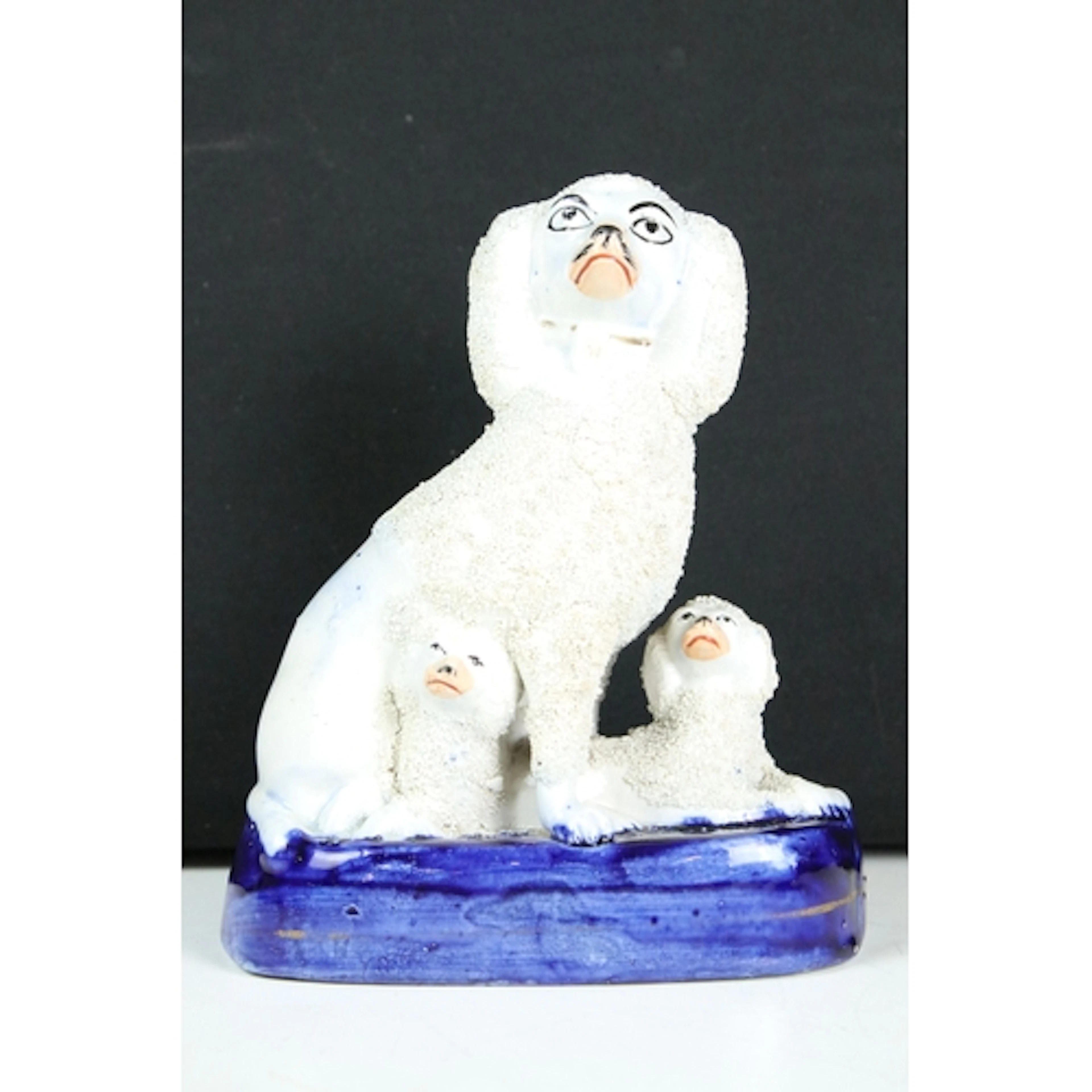 20th century Staffordshire dog, model of a poodle with two p...