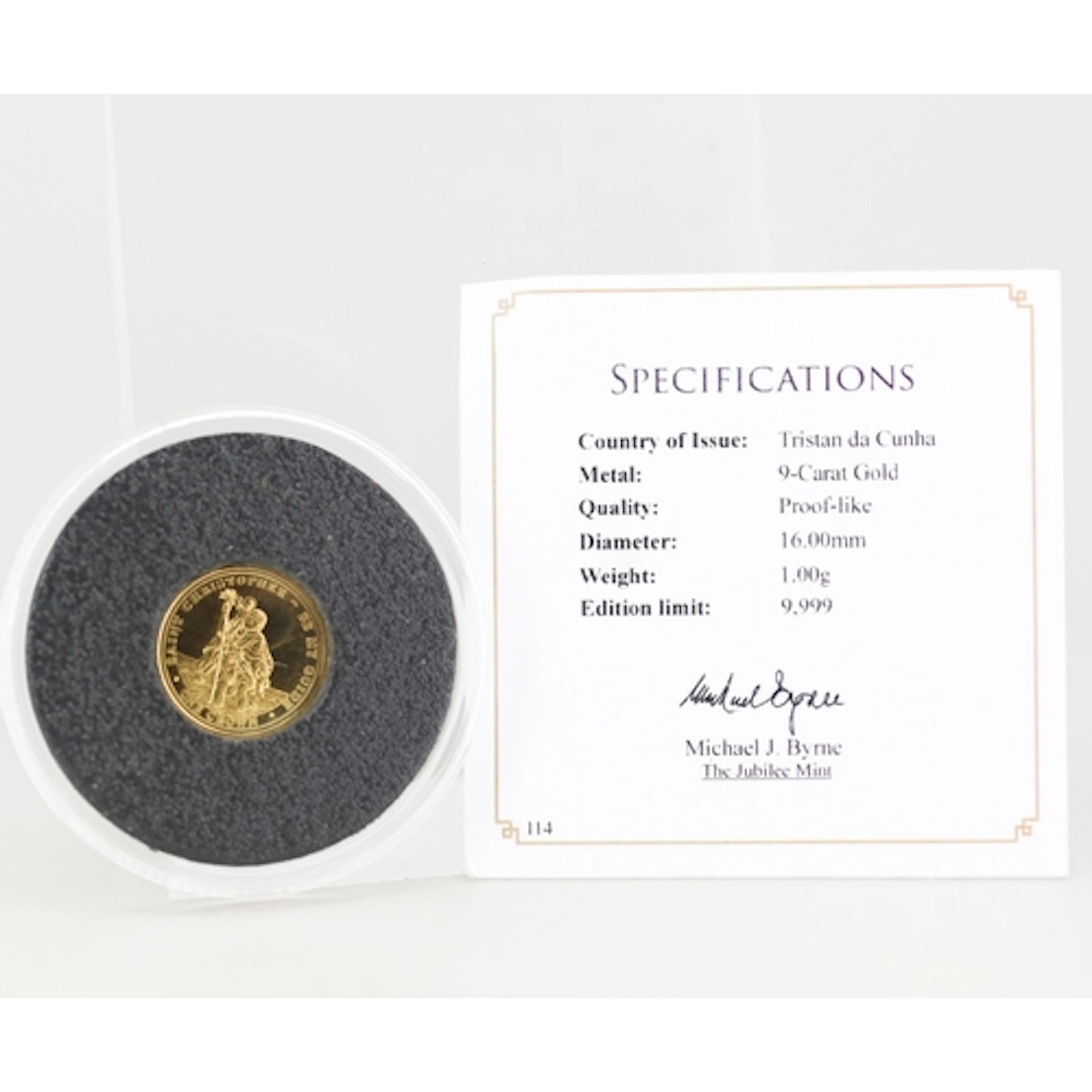 9 Carat Solid Gold, Commemorative One Crown Proof Coin 'The ...